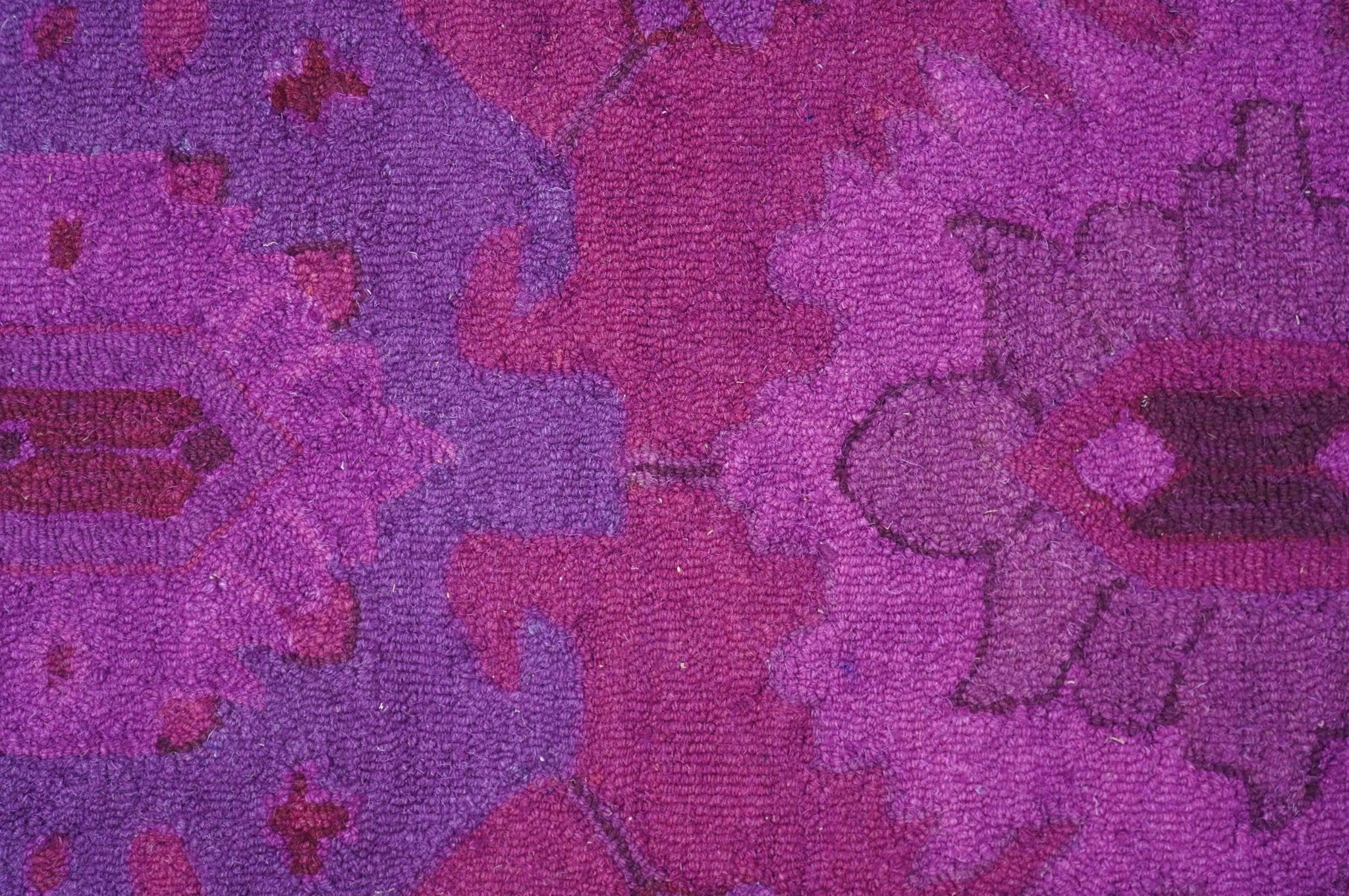 Custom Made Overdyed Traditional Oushak Purple Hand Tufted Wool Area Rug - Image 5