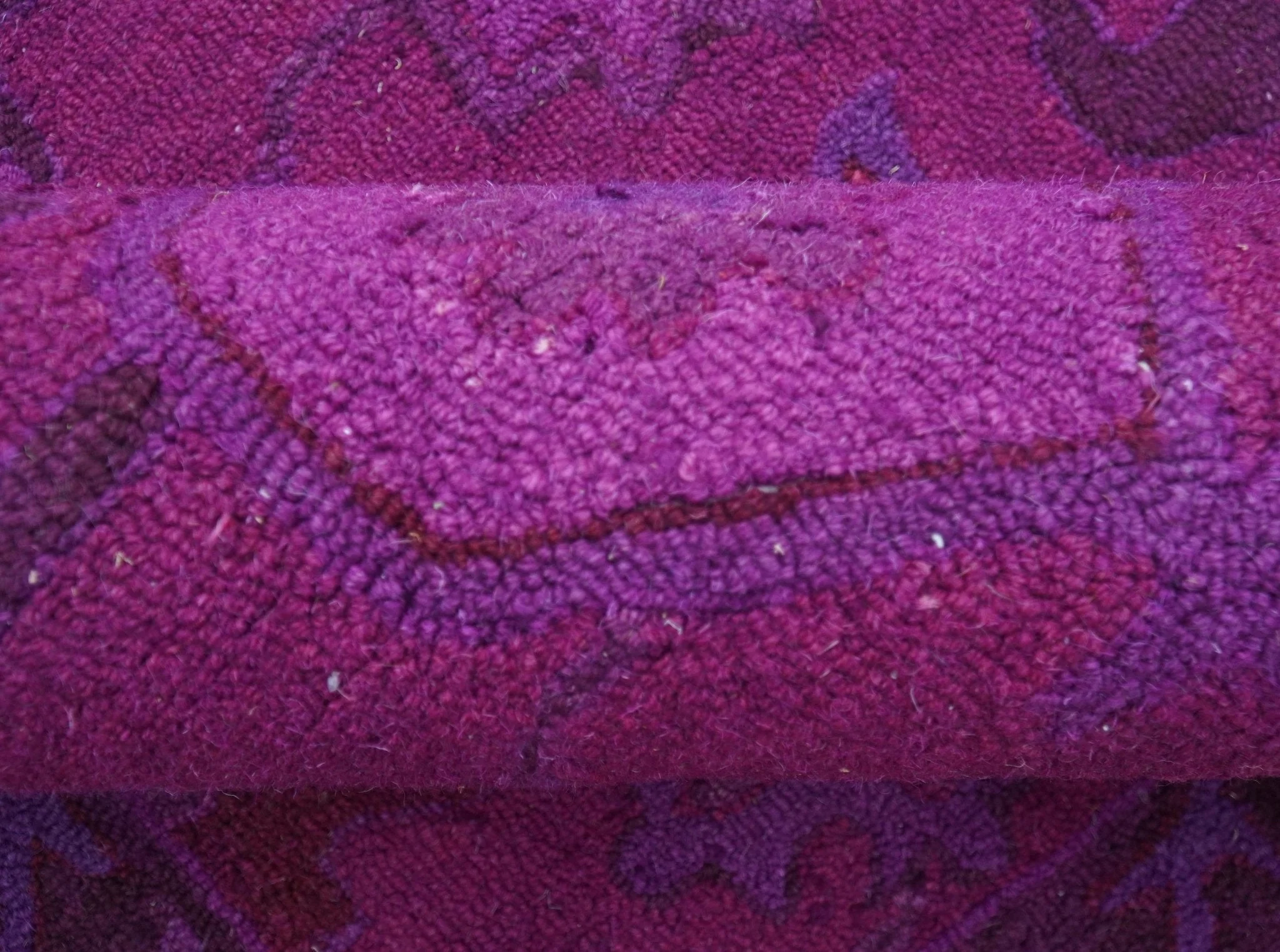 Custom Made Overdyed Traditional Oushak Purple Hand Tufted Wool Area Rug - Image 6