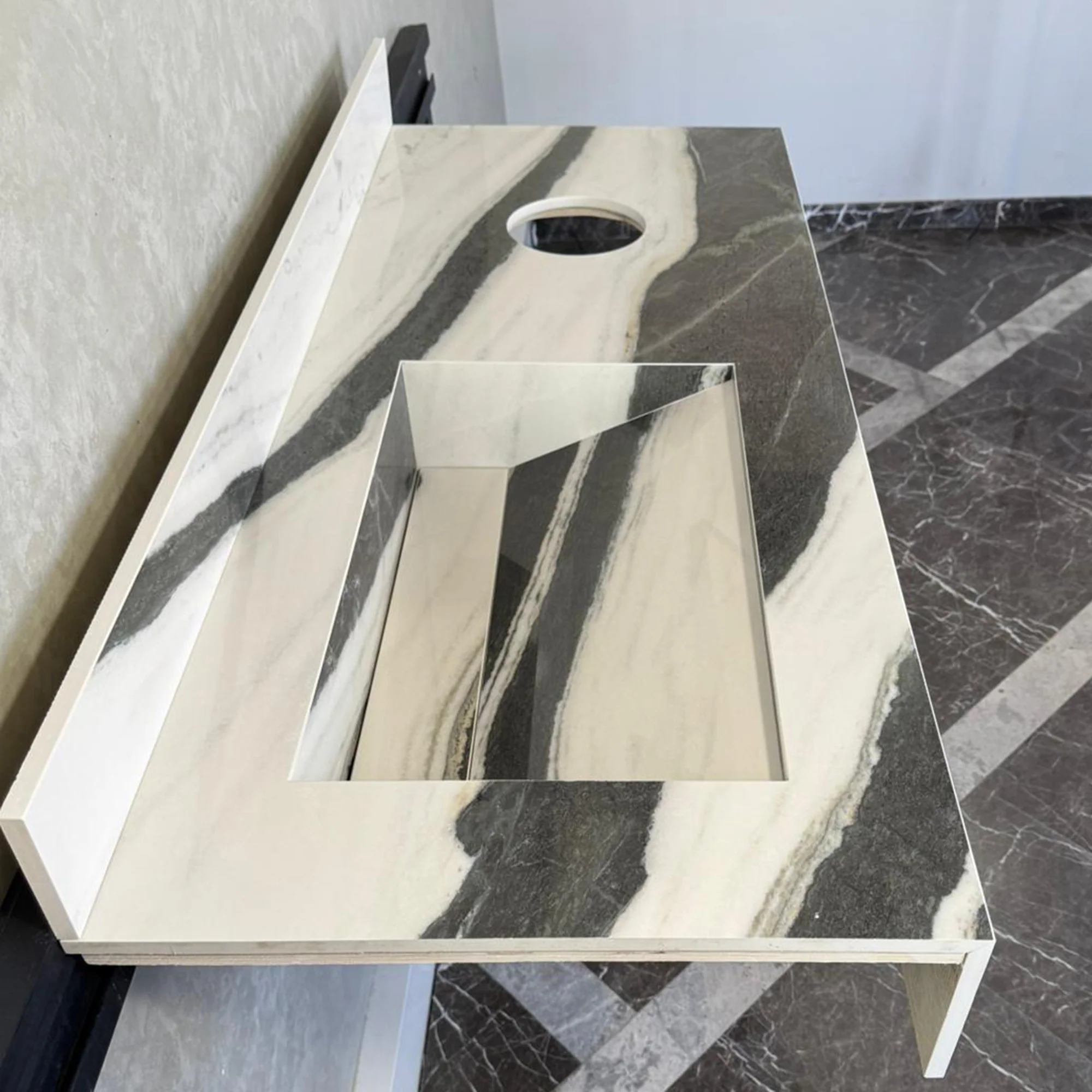 Custom Made Panda White Bathroom Sink, Kitchen Sink, Marble Look Porcelain Sink, High Enginereed Porcelain Design, Custom Handmade Sink (ES-057) - Image 2