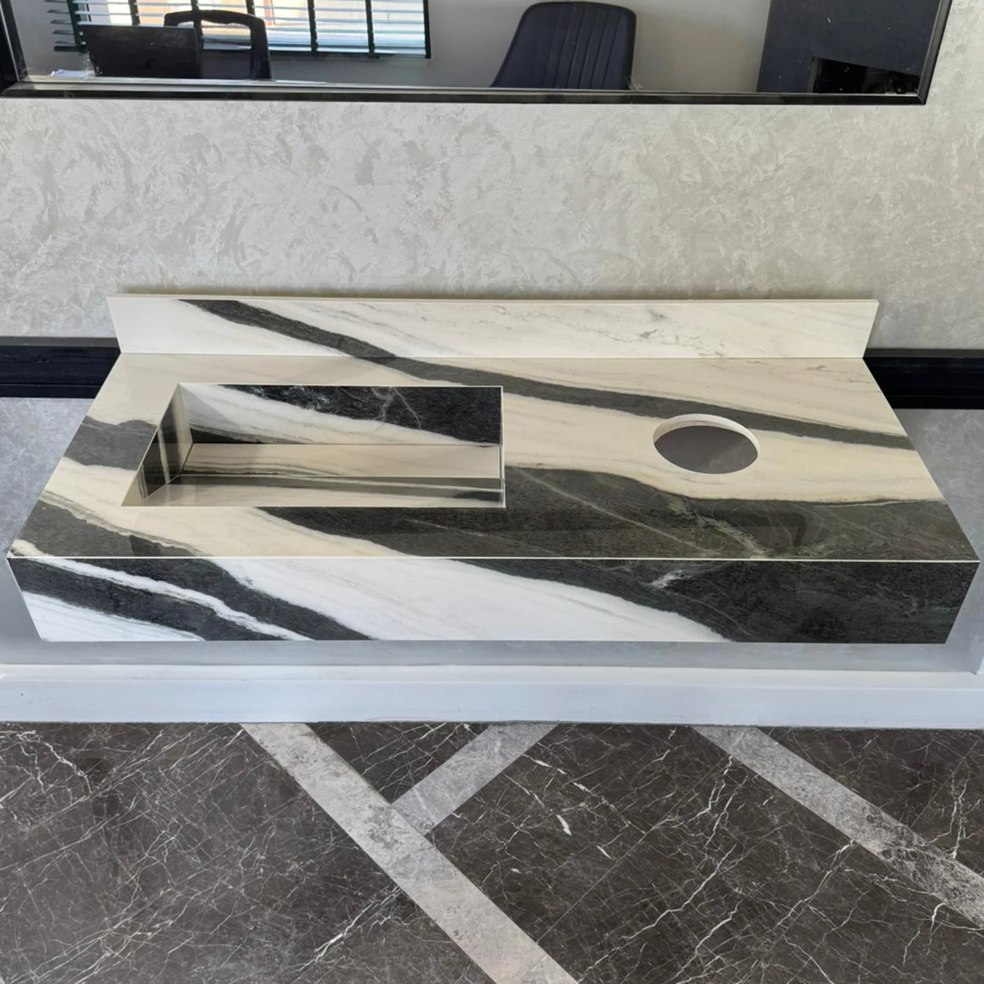 Custom Made Panda White Bathroom Sink, Kitchen Sink, Marble Look Porcelain Sink, High Enginereed Porcelain Design, Custom Handmade Sink (ES-057) - Image 3