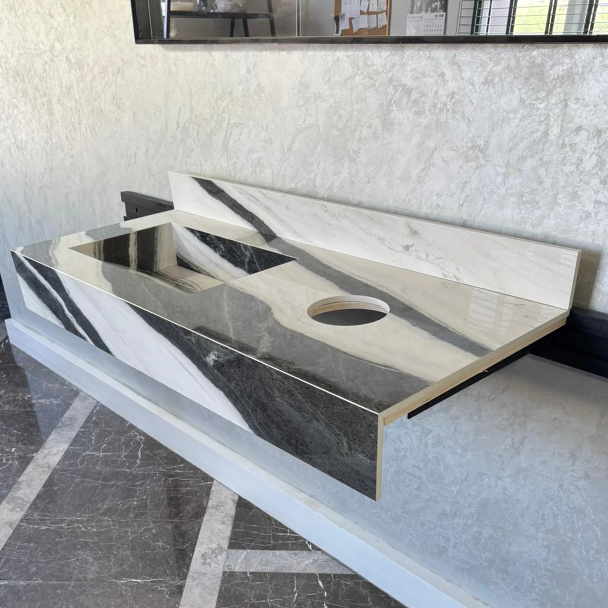 Custom Made Panda White Bathroom Sink, Kitchen Sink, Marble Look Porcelain Sink, High Enginereed Porcelain Design, Custom Handmade Sink (ES-057) - Image 4