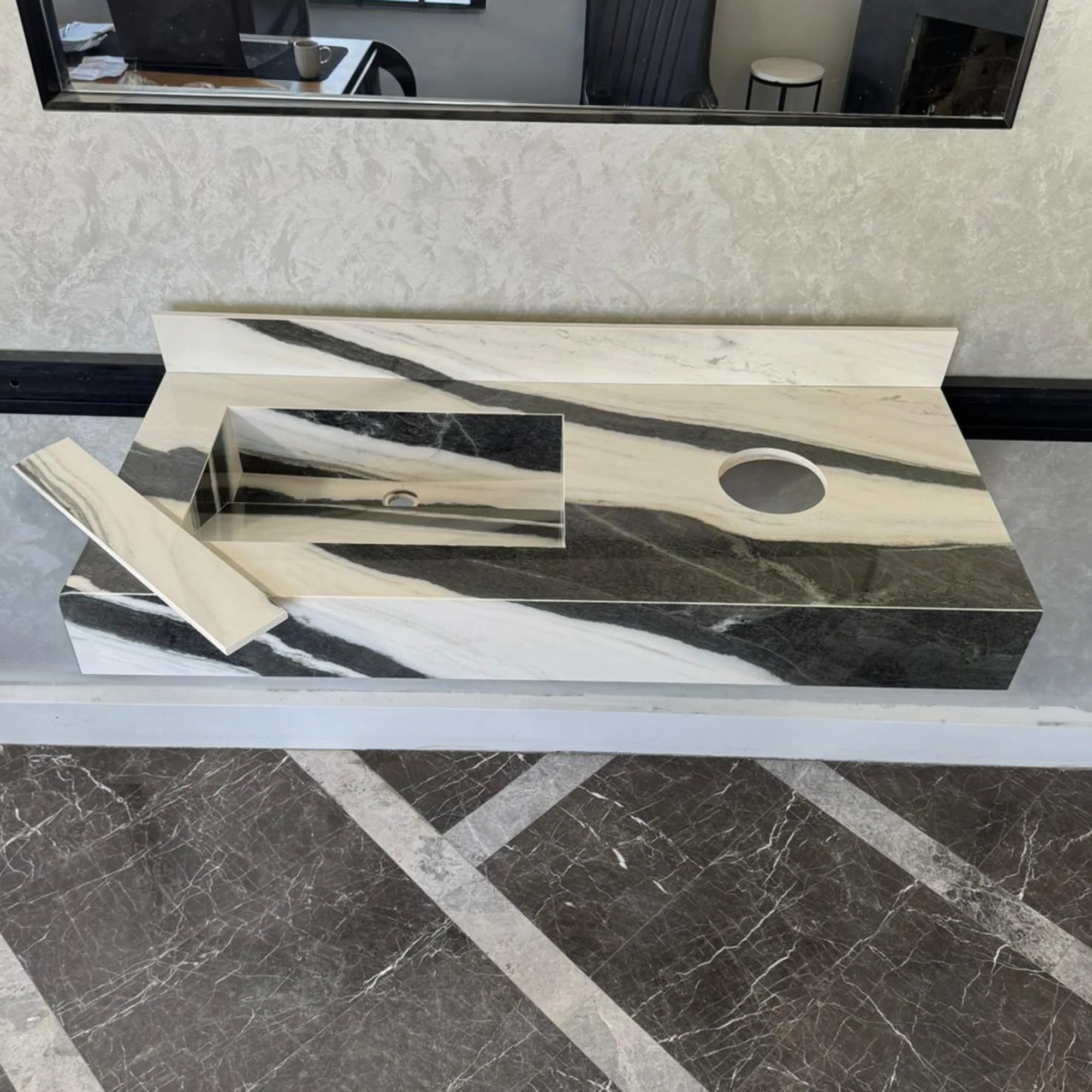 Custom Made Panda White Bathroom Sink, Kitchen Sink, Marble Look Porcelain Sink, High Enginereed Porcelain Design, Custom Handmade Sink (ES-057) - Image 5