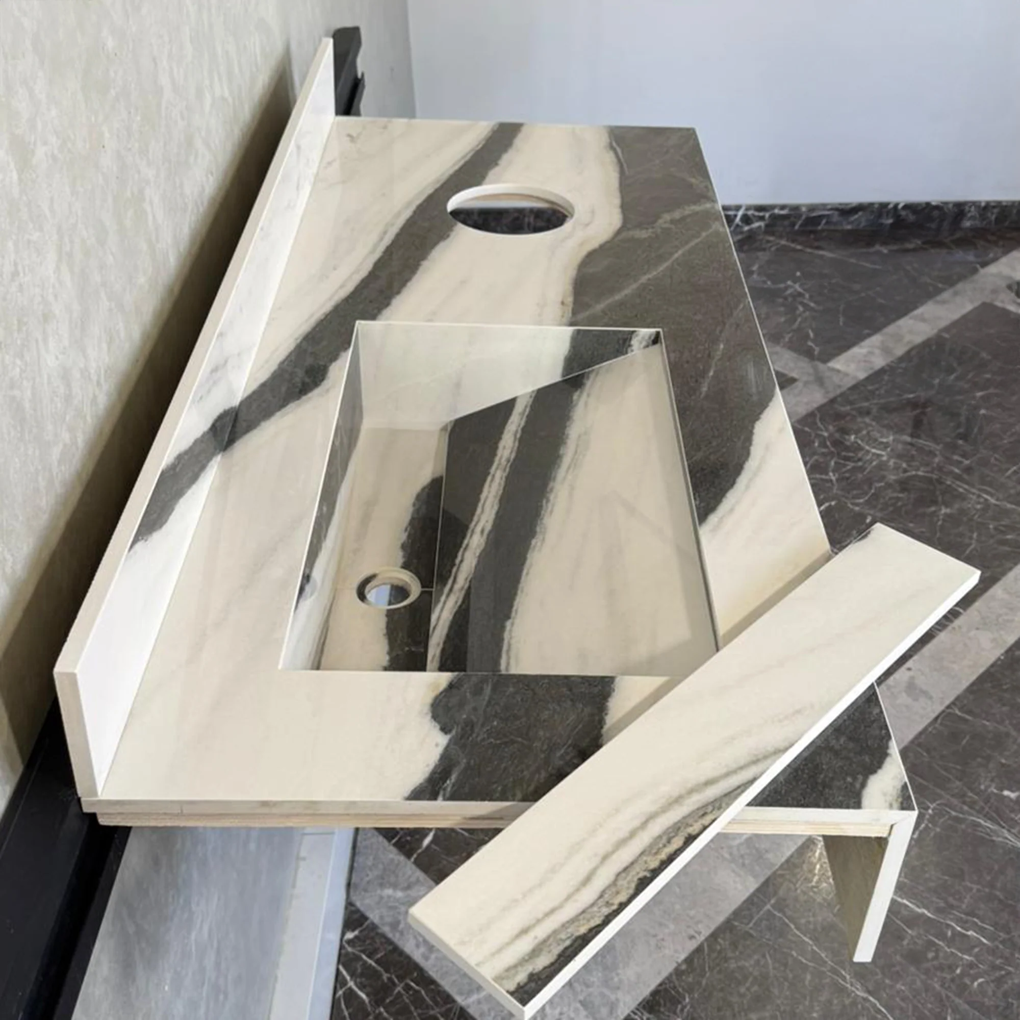Custom Made Panda White Bathroom Sink, Kitchen Sink, Marble Look Porcelain Sink, High Enginereed Porcelain Design, Custom Handmade Sink (ES-057) - Image 7