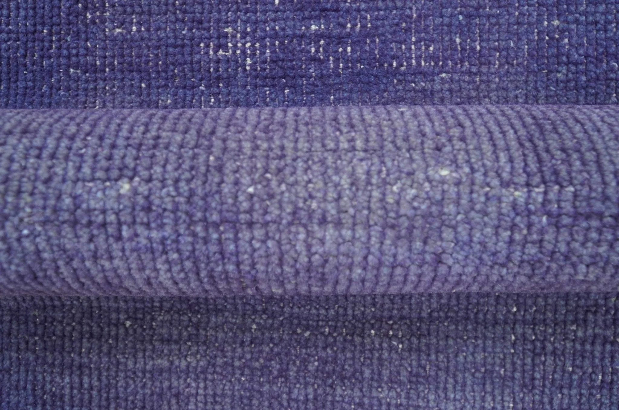Custom Made Purple Modern Solid Overdyed Hand Knotted Wool Area Rug - Image 3