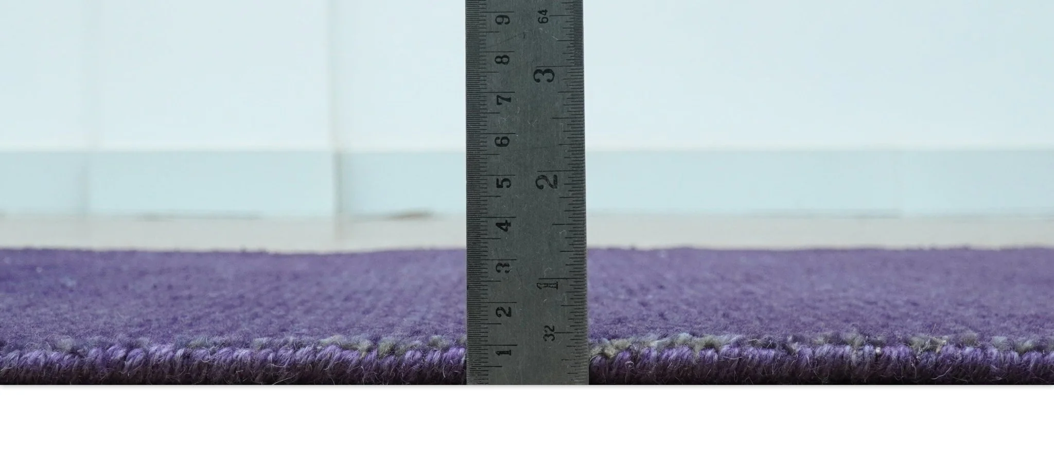 Custom Made Purple Modern Solid Overdyed Hand Knotted Wool Area Rug - Image 9