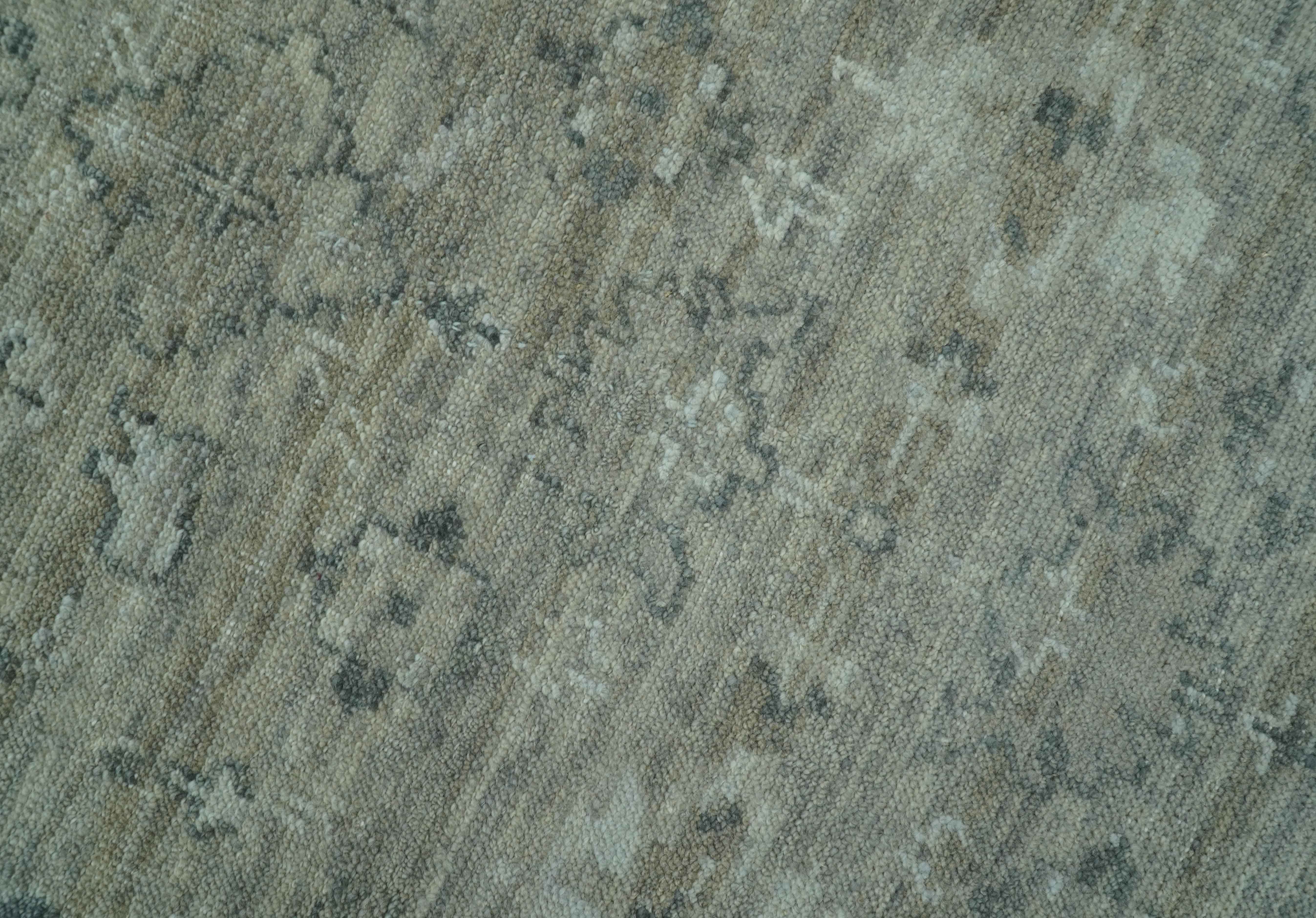 Custom Made Silver Brown Traditional Transitional Hand Knotted Wool Rug - Image 8