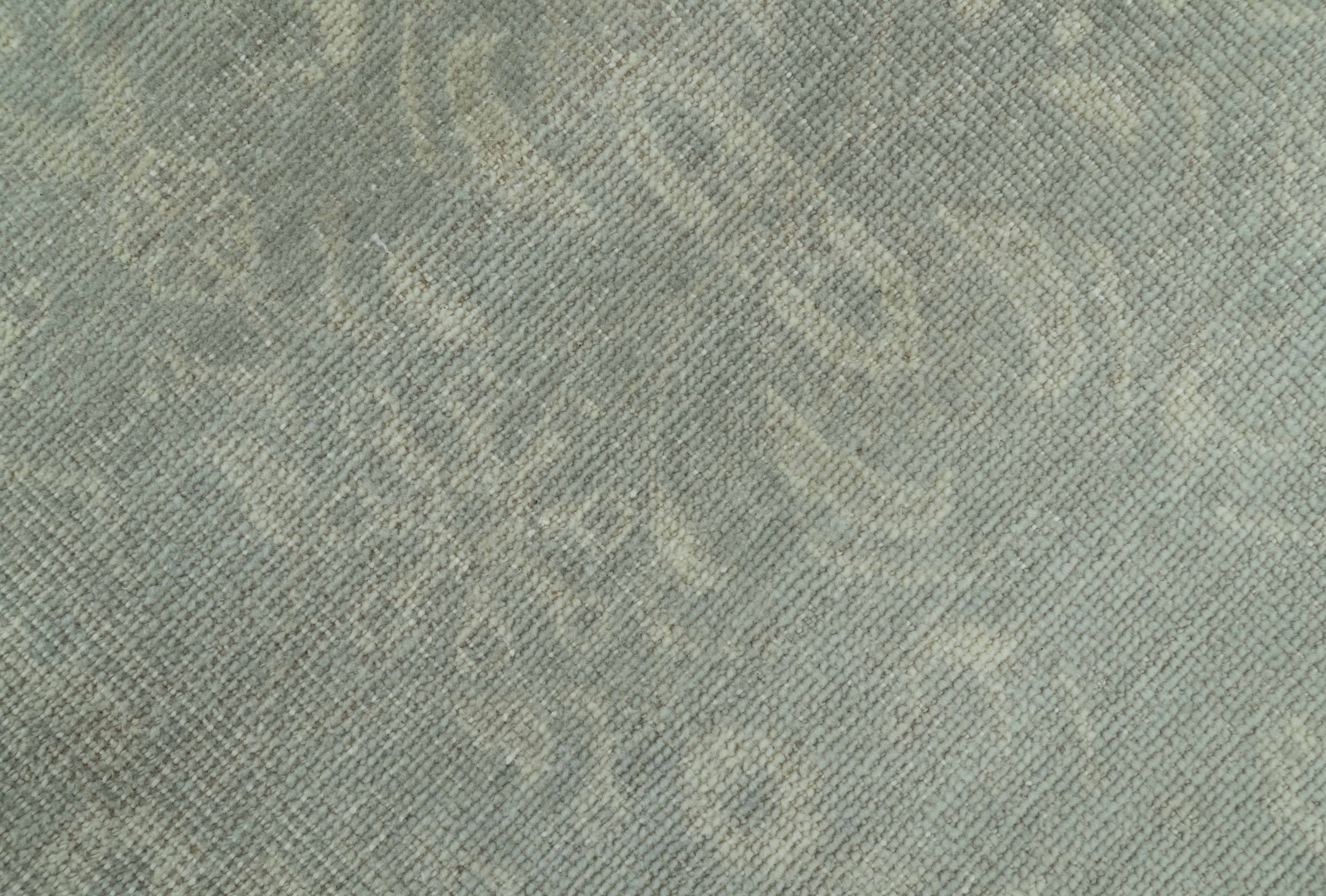 Custom Made Silver Traditional Silver Hand Knotted Wool Rug - Image 8