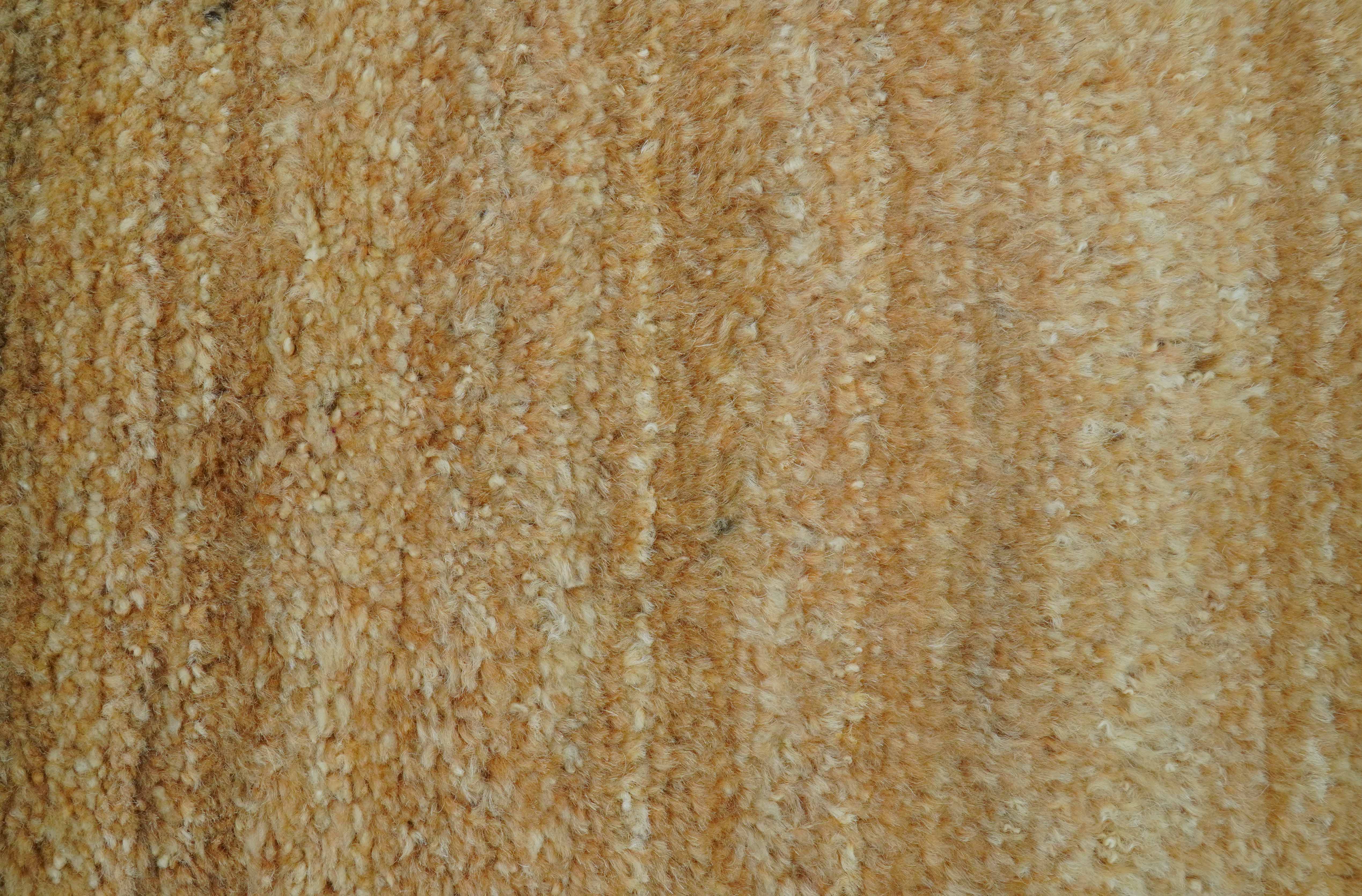 Custom Made Solid Design Camel Hand Knotted Wool Area Rug - Image 4