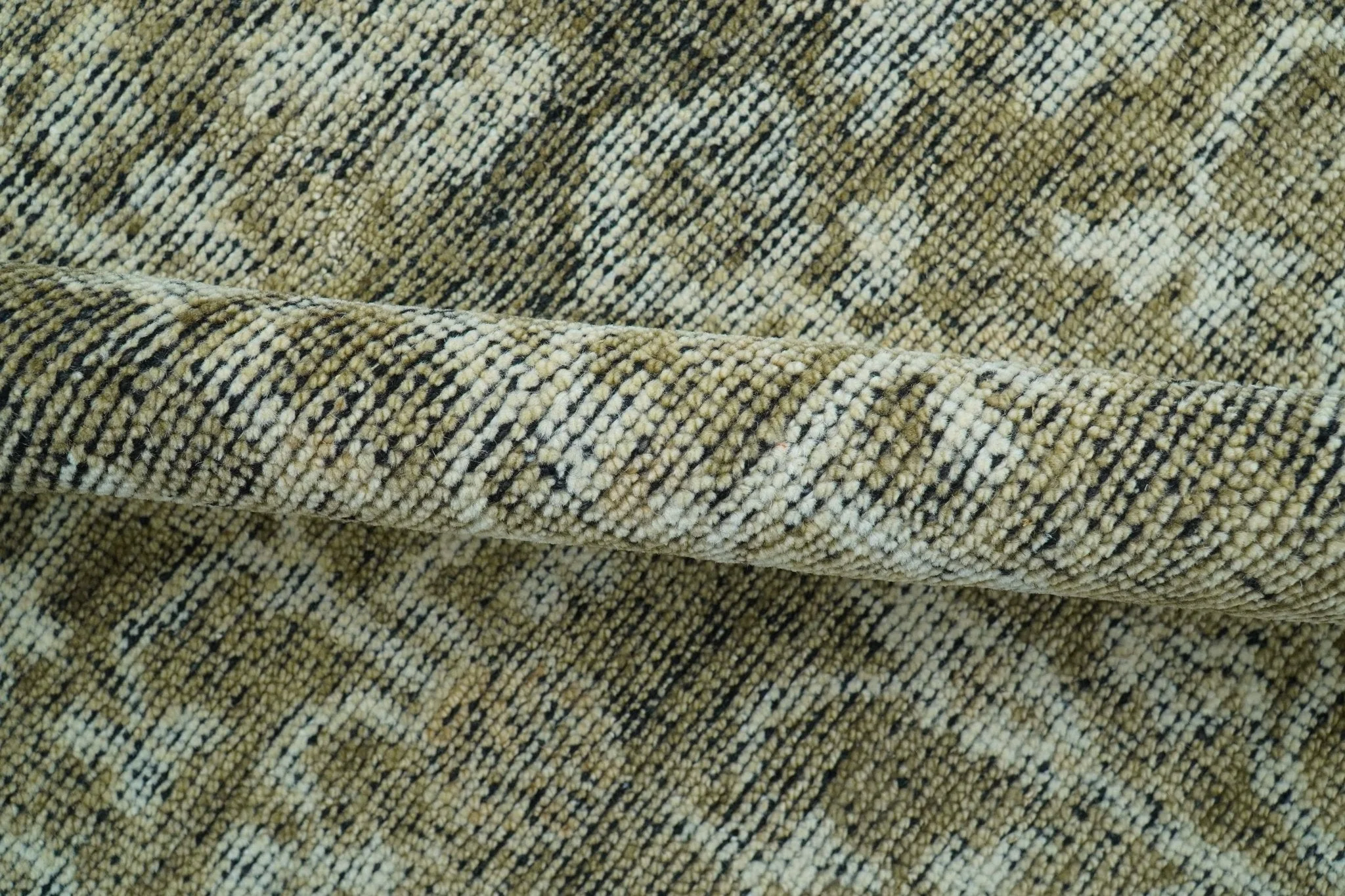 Custom Made Traditional Design Olive Hand Knotted Wool Area Rug - Image 9
