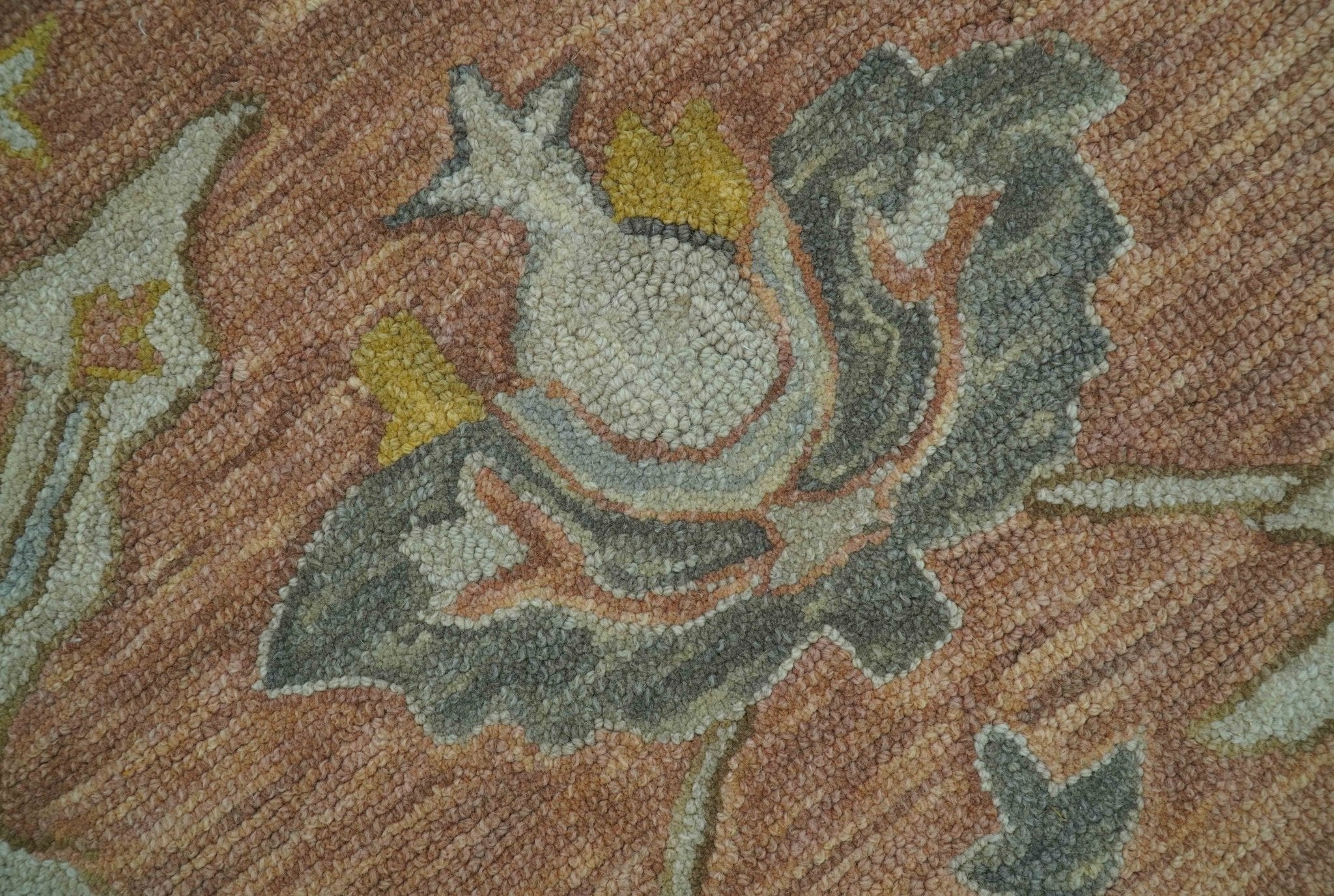Custom Made Traditional Oriental Rust And Ivory Hand Tufted Wool Area Rug - Image 8