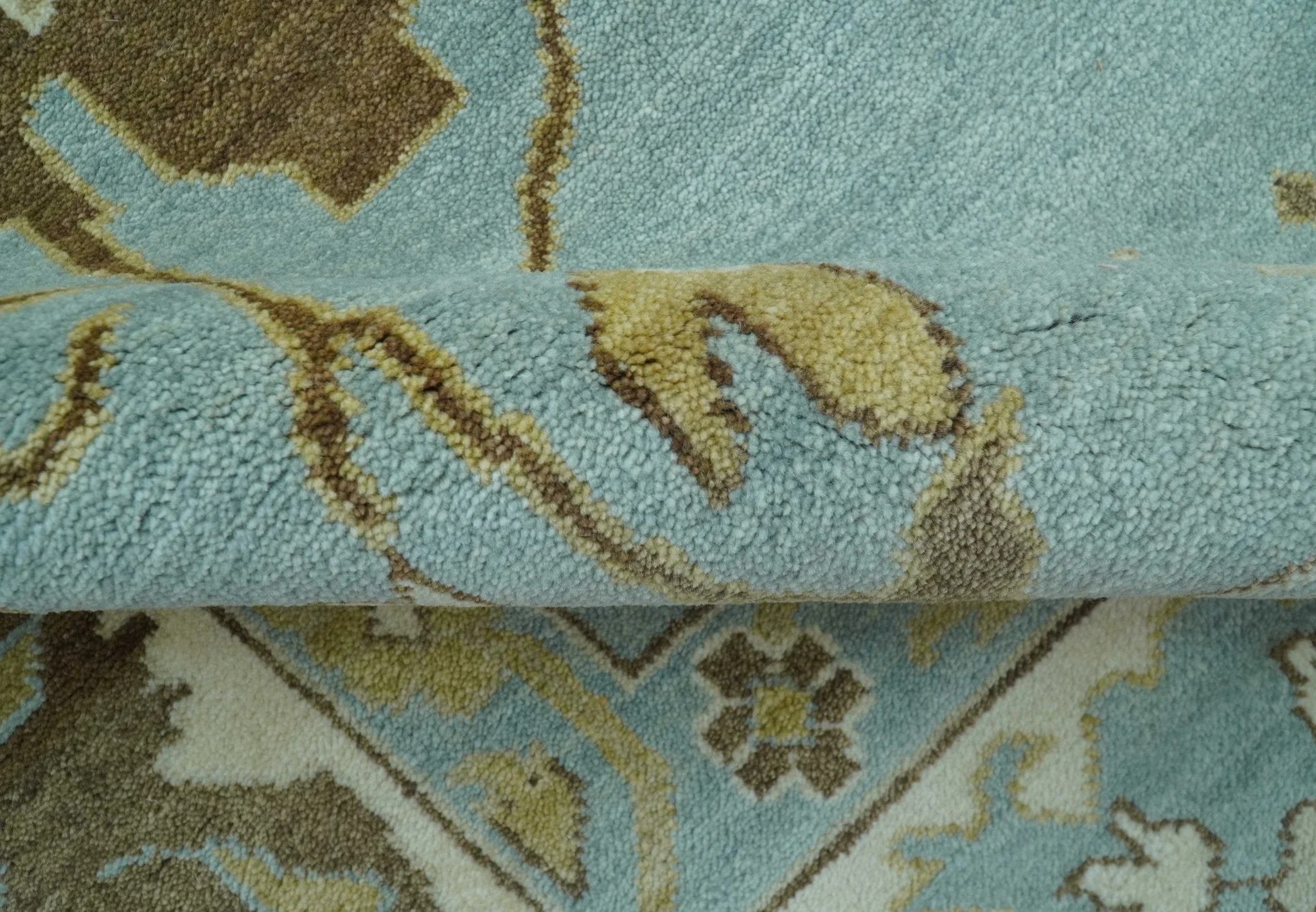 Custom Made Traditional Oushak Design Blue Hand Knotted Wool Area Rug - Image 7