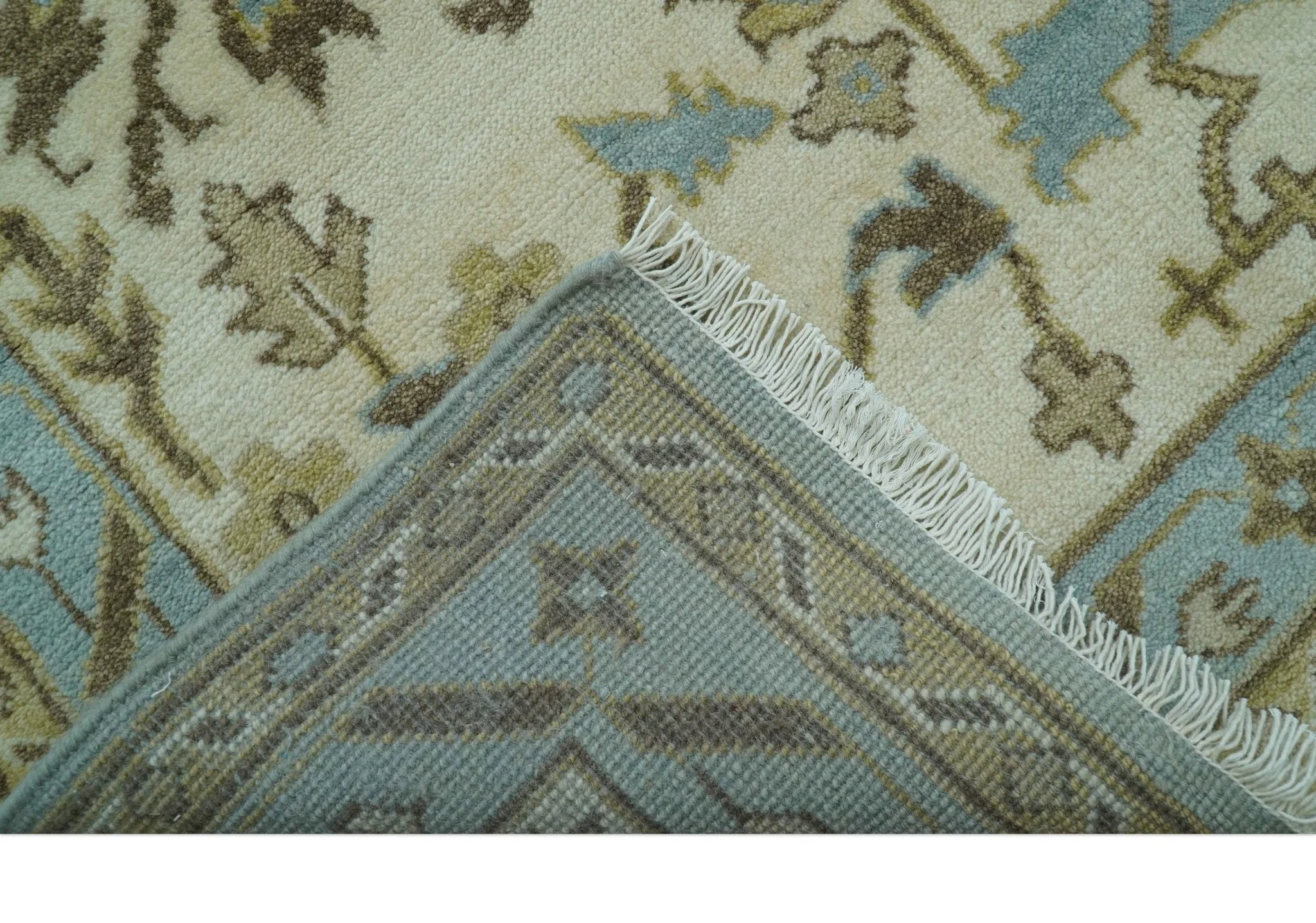 Custom Made Traditional Oushak Design Blue Hand Knotted Wool Area Rug - Image 8