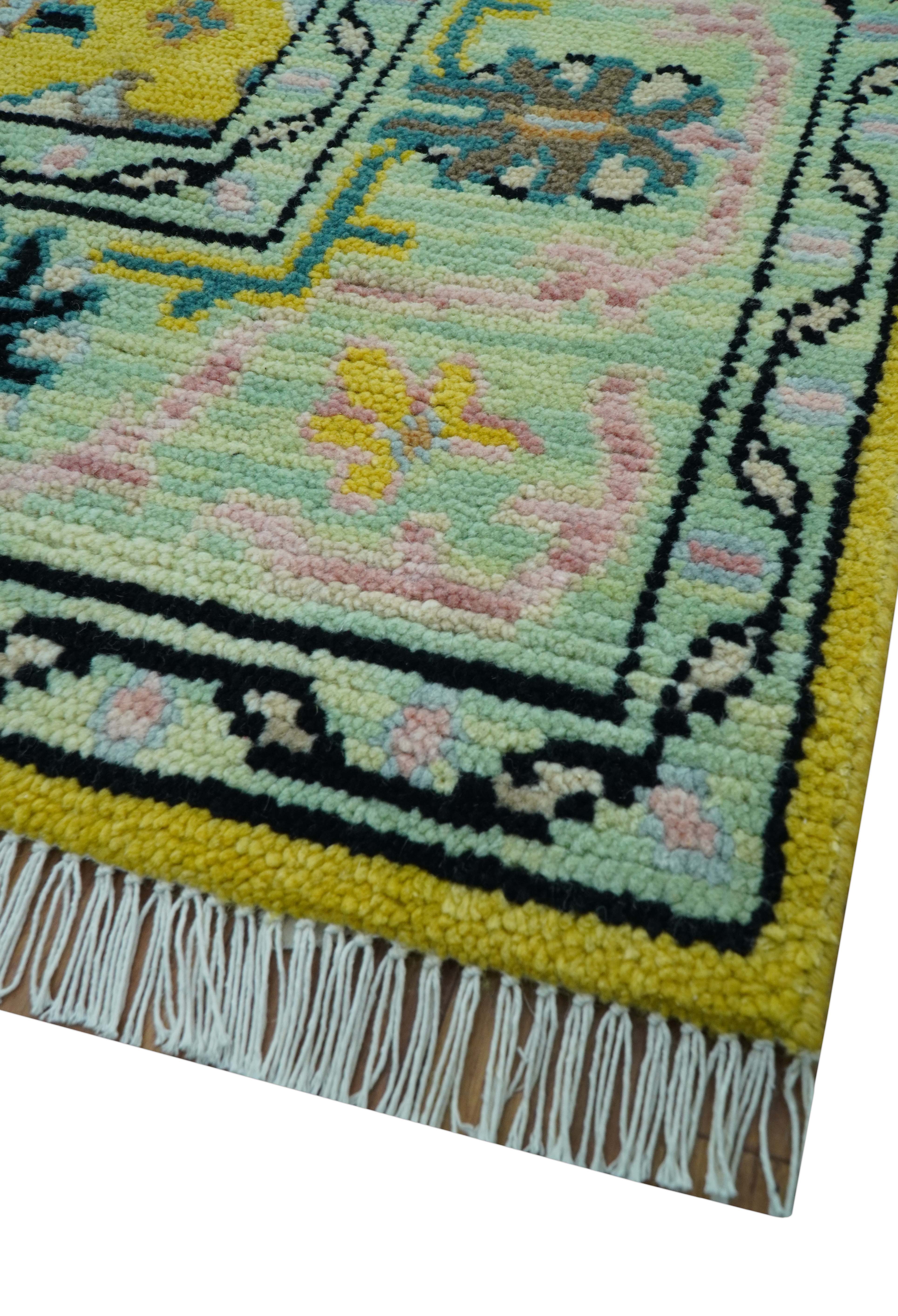 Custom Made Traditional Oushak Design mustard Hand Knotted Wool Area Rug - Image 10