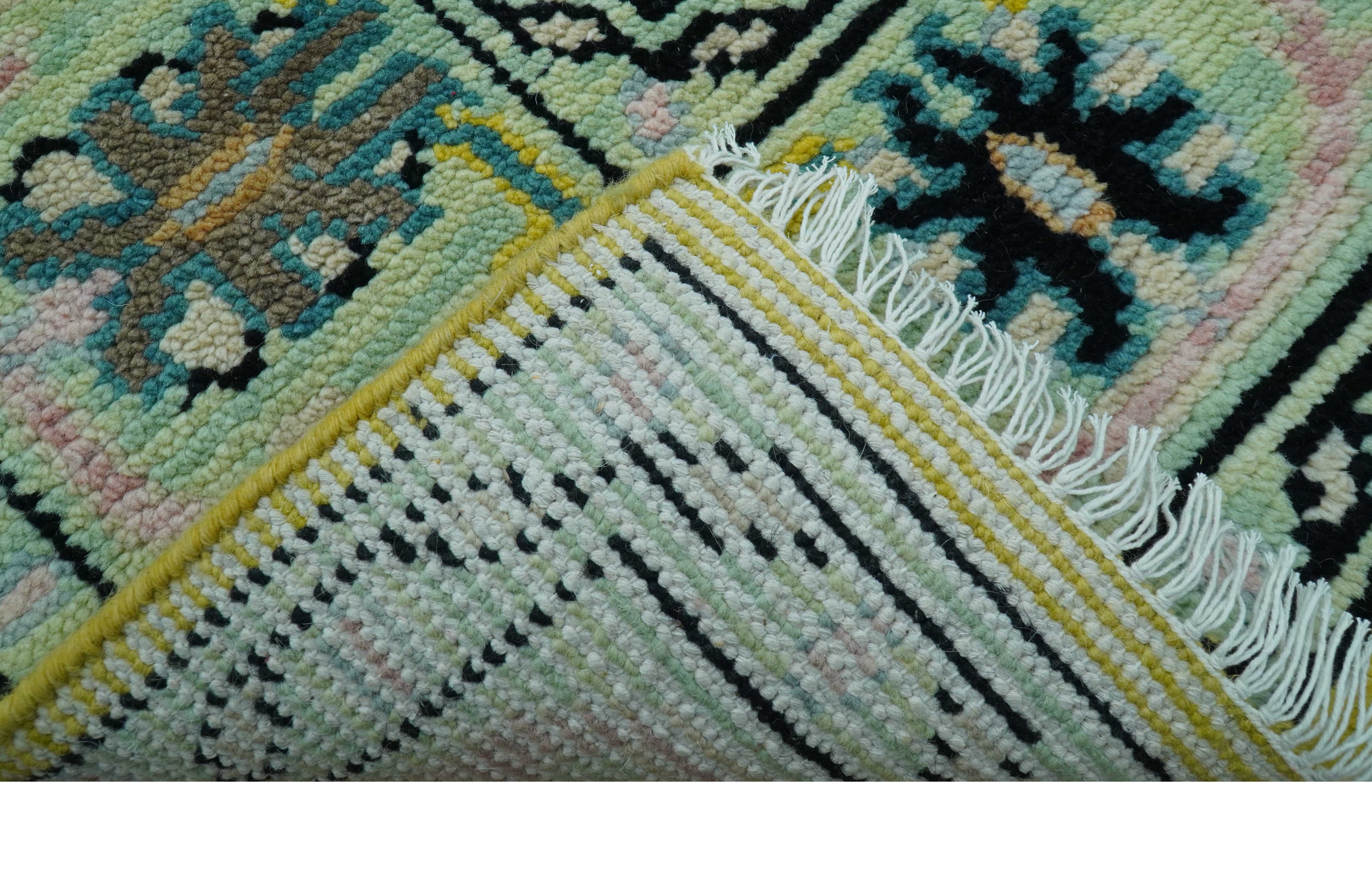 Custom Made Traditional Oushak Design mustard Hand Knotted Wool Area Rug - Image 8