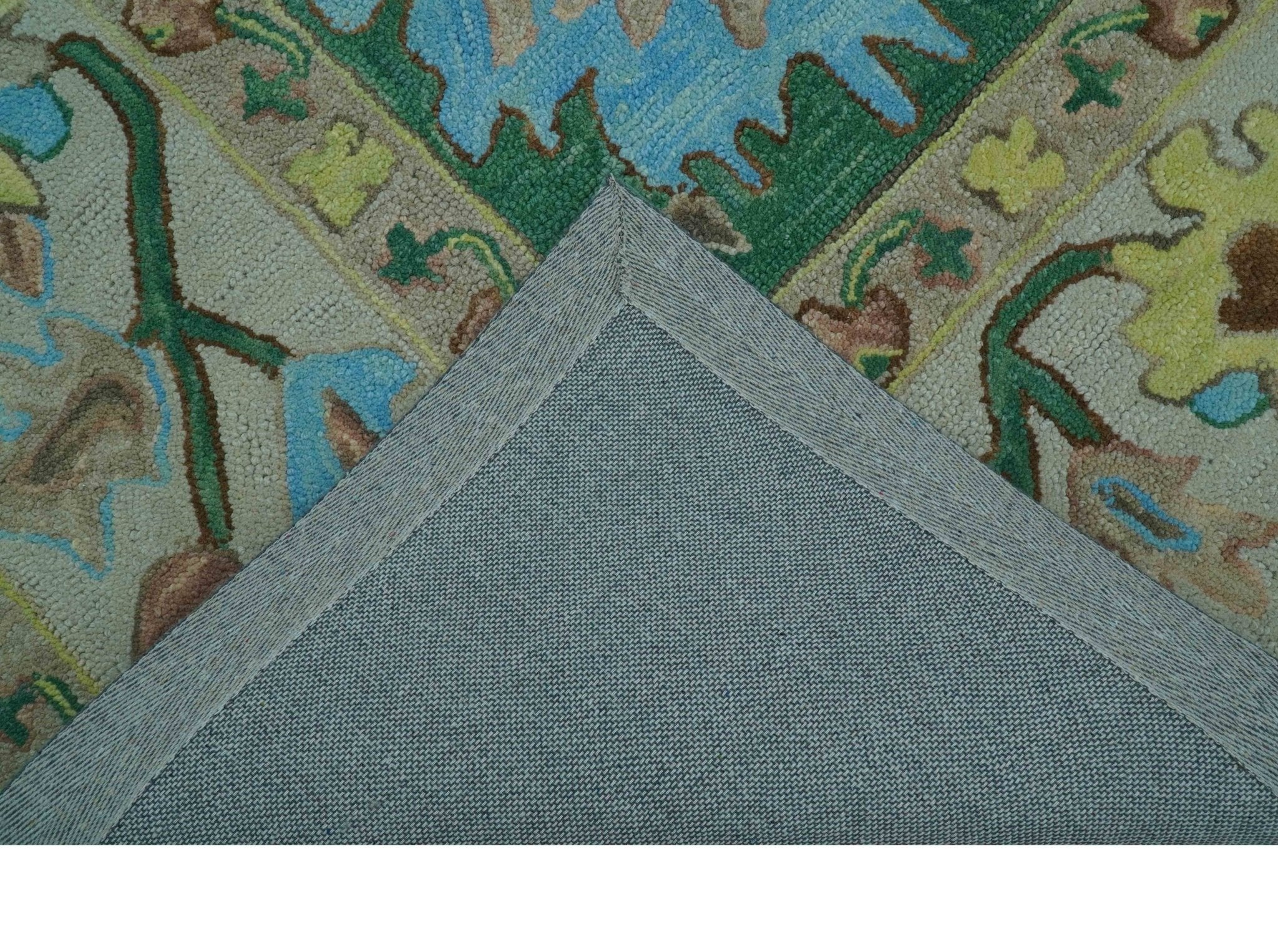 Custom Made Traditional Oushak Green Hand Tufted Wool Area Rug - Image 4