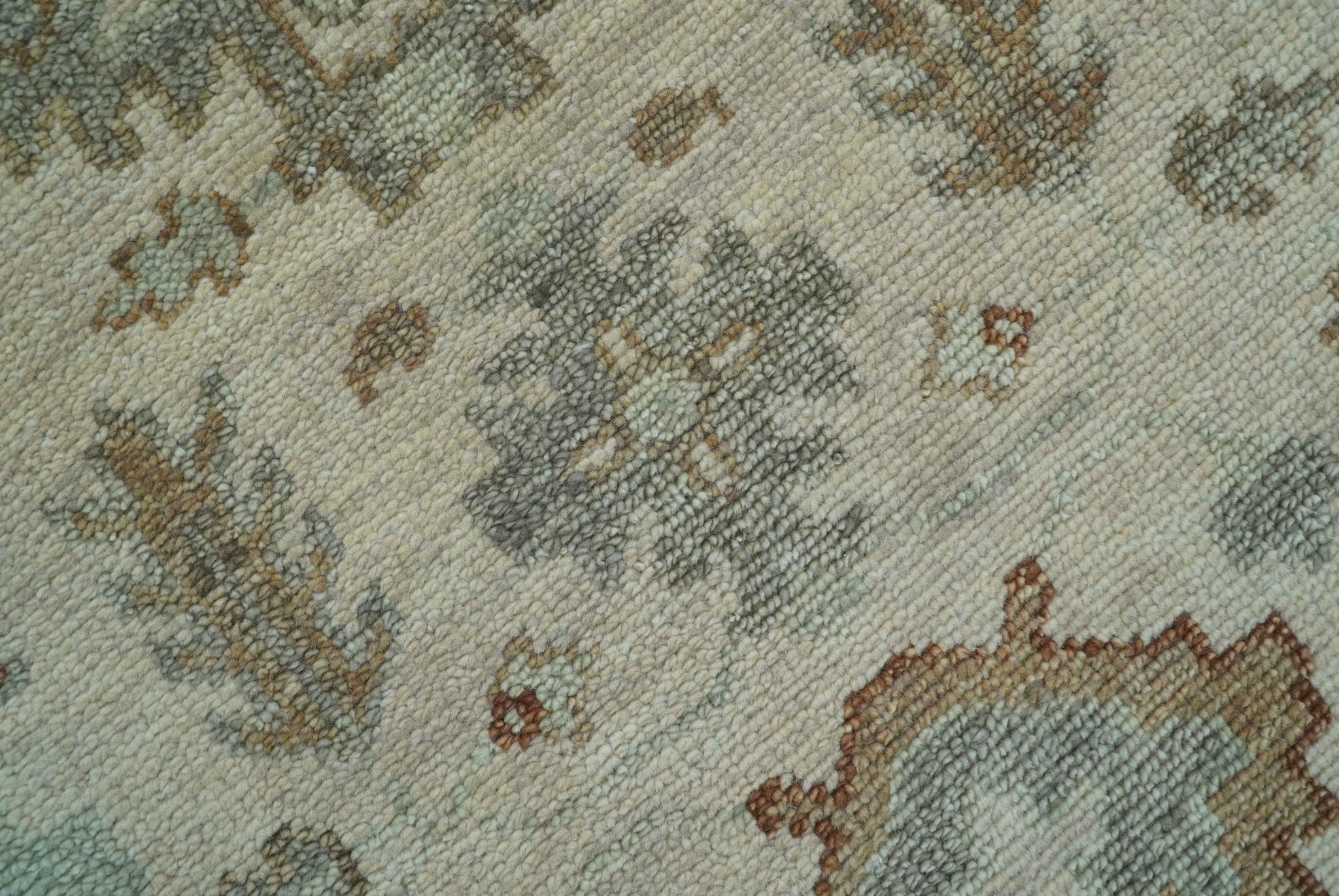 Custom Made Traditional Turkish Beige Hand knotted Wool Area Rug - Image 8