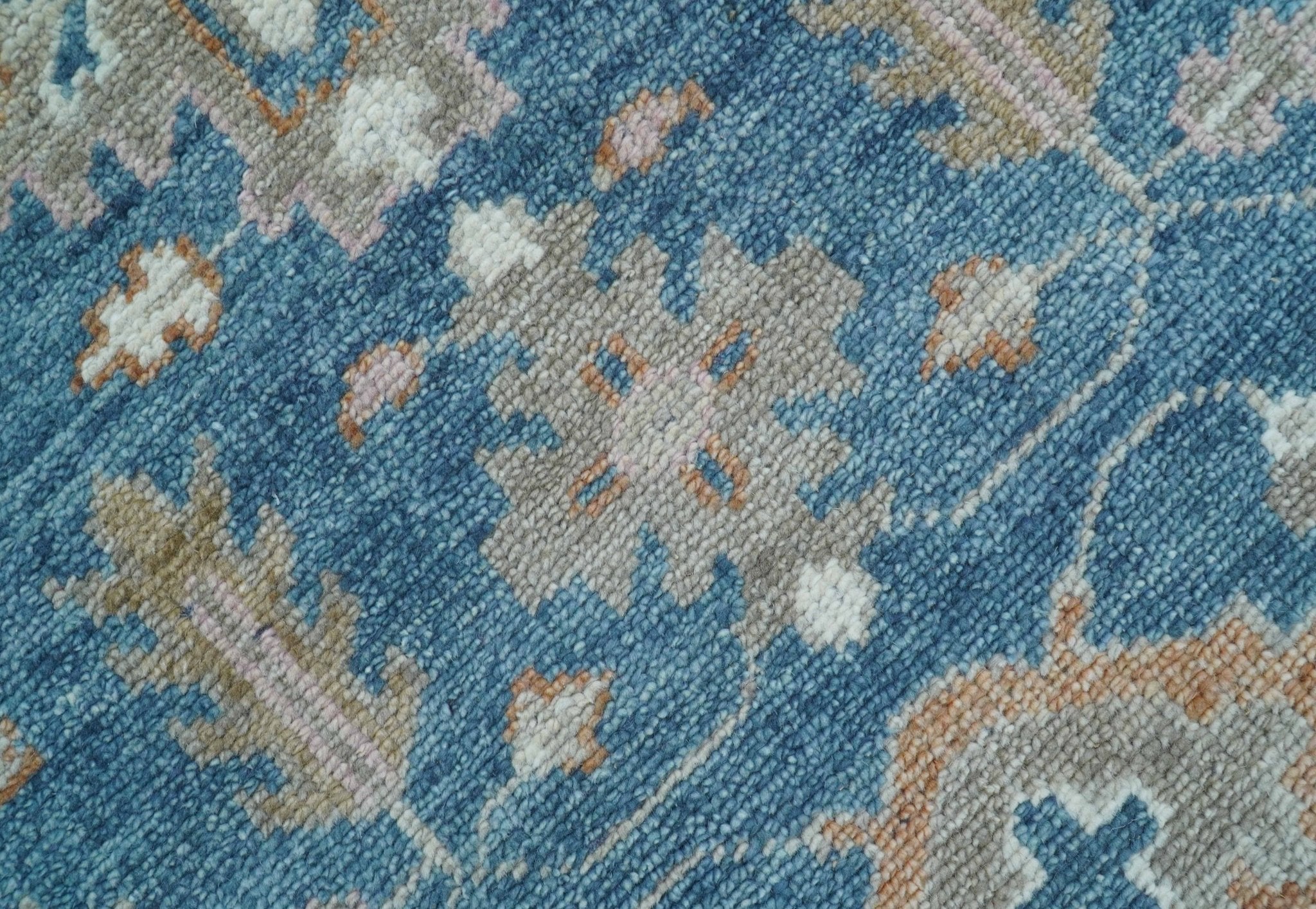 Custom Made Traditional Turkish Blue Hand knotted Wool Area Rug - Image 8
