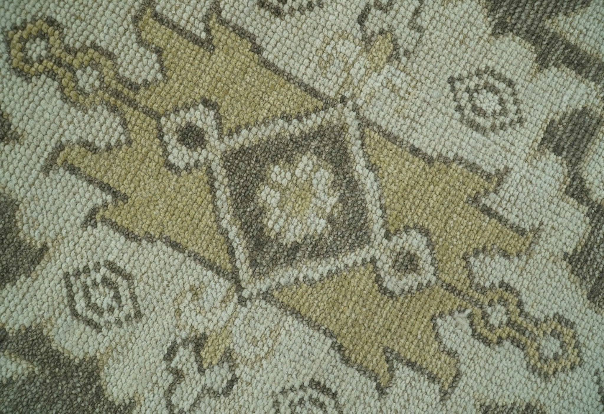 Custom Made Traditional Turkish Design Beige And Rust Hand knotted Wool Area Rug - Image 6