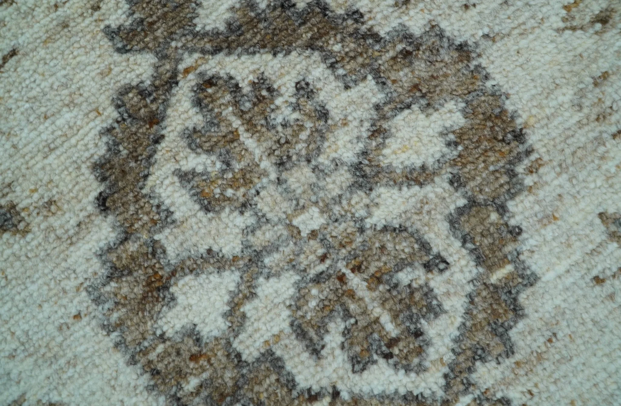 Custom Made Traditional Turkish Design Beige Hand Knotted Natural Wool Area Rug - Image 8