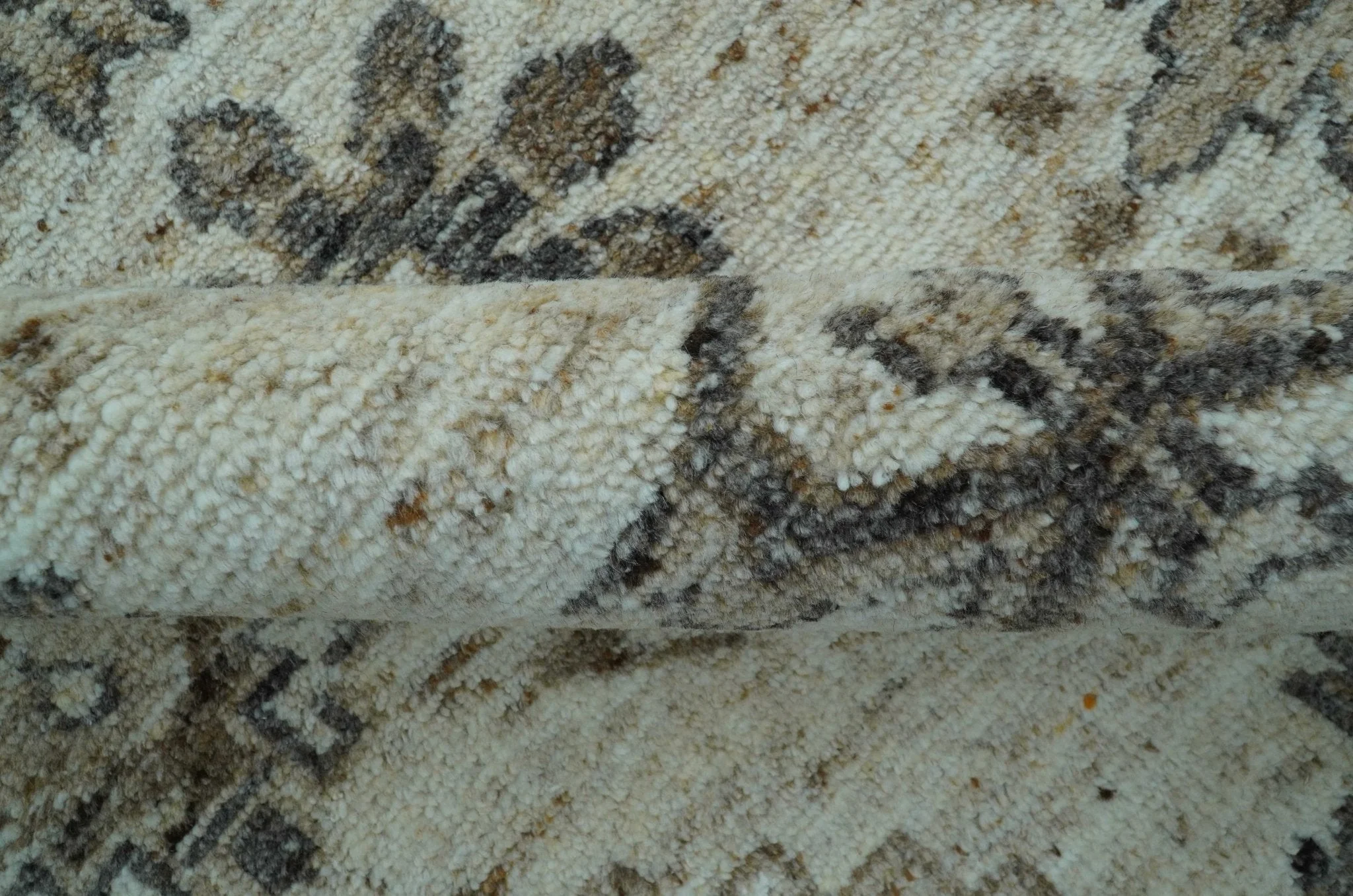 Custom Made Traditional Turkish Design Beige Hand Knotted Natural Wool Area Rug - Image 9