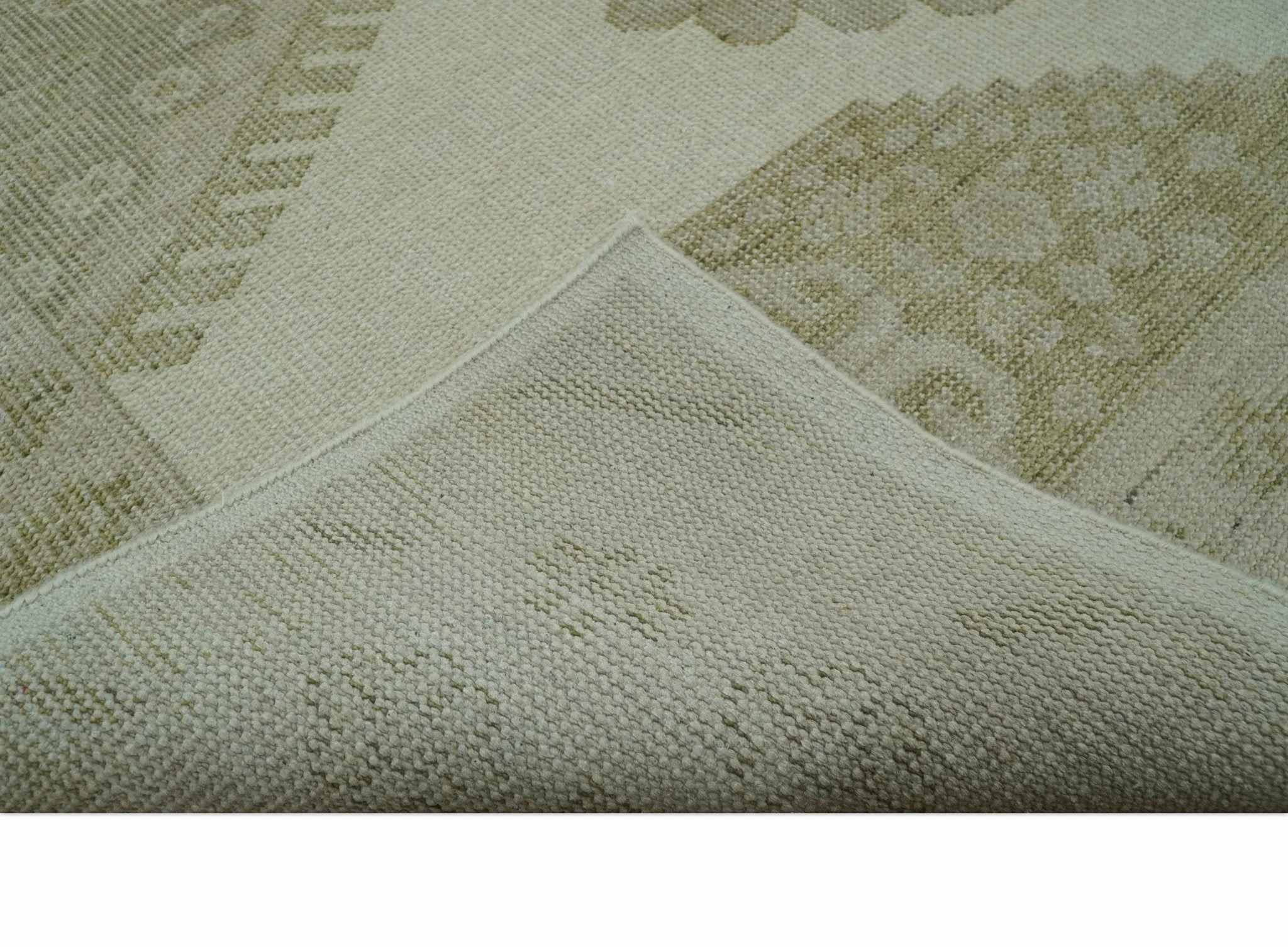 Custom Made Traditional Turkish Design Beige Hand knotted Wool Area Rug - Image 4