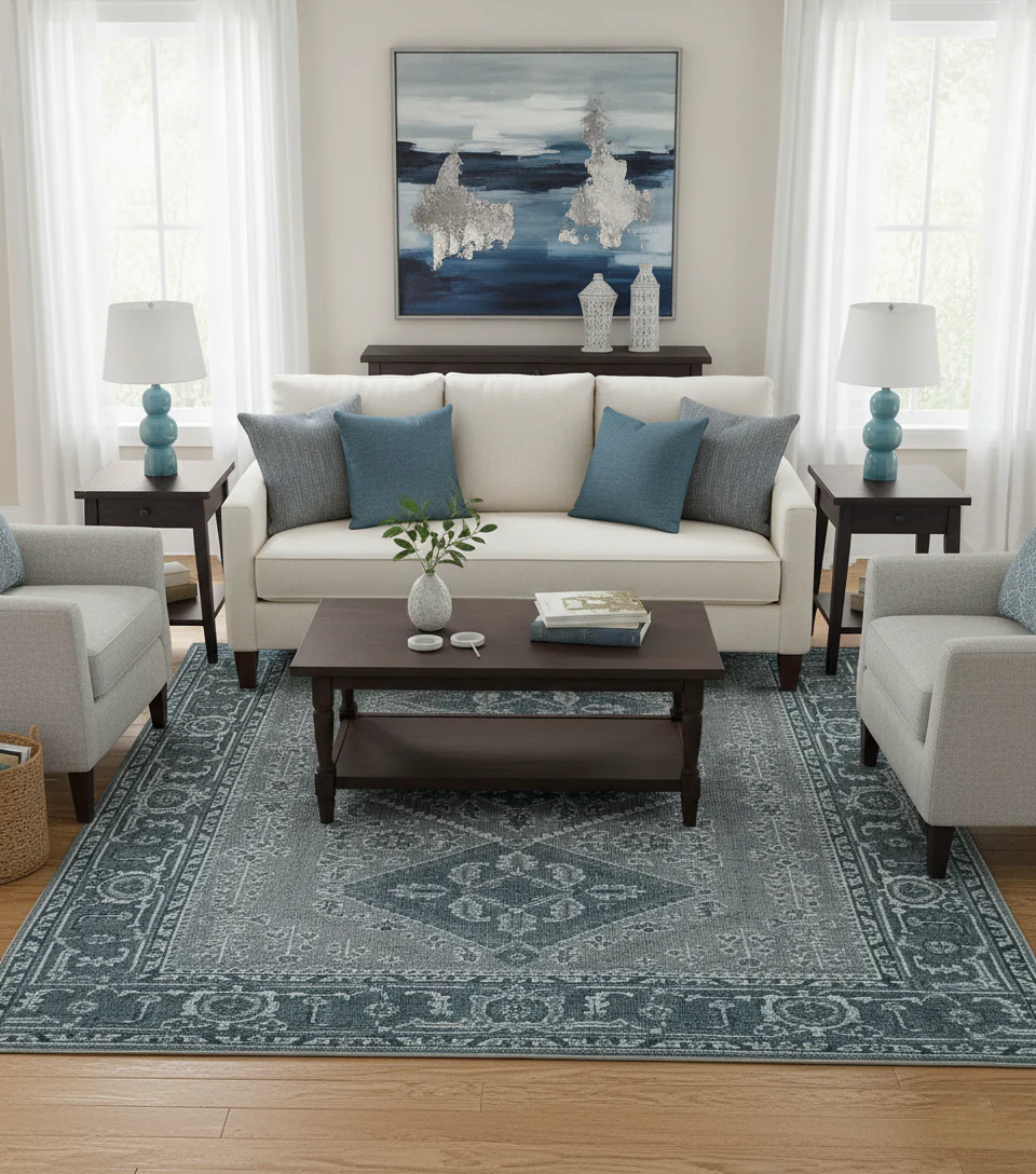 Custom Made Traditional Turkish Design Gray Hand Knotted Wool Area Rug - Image 2