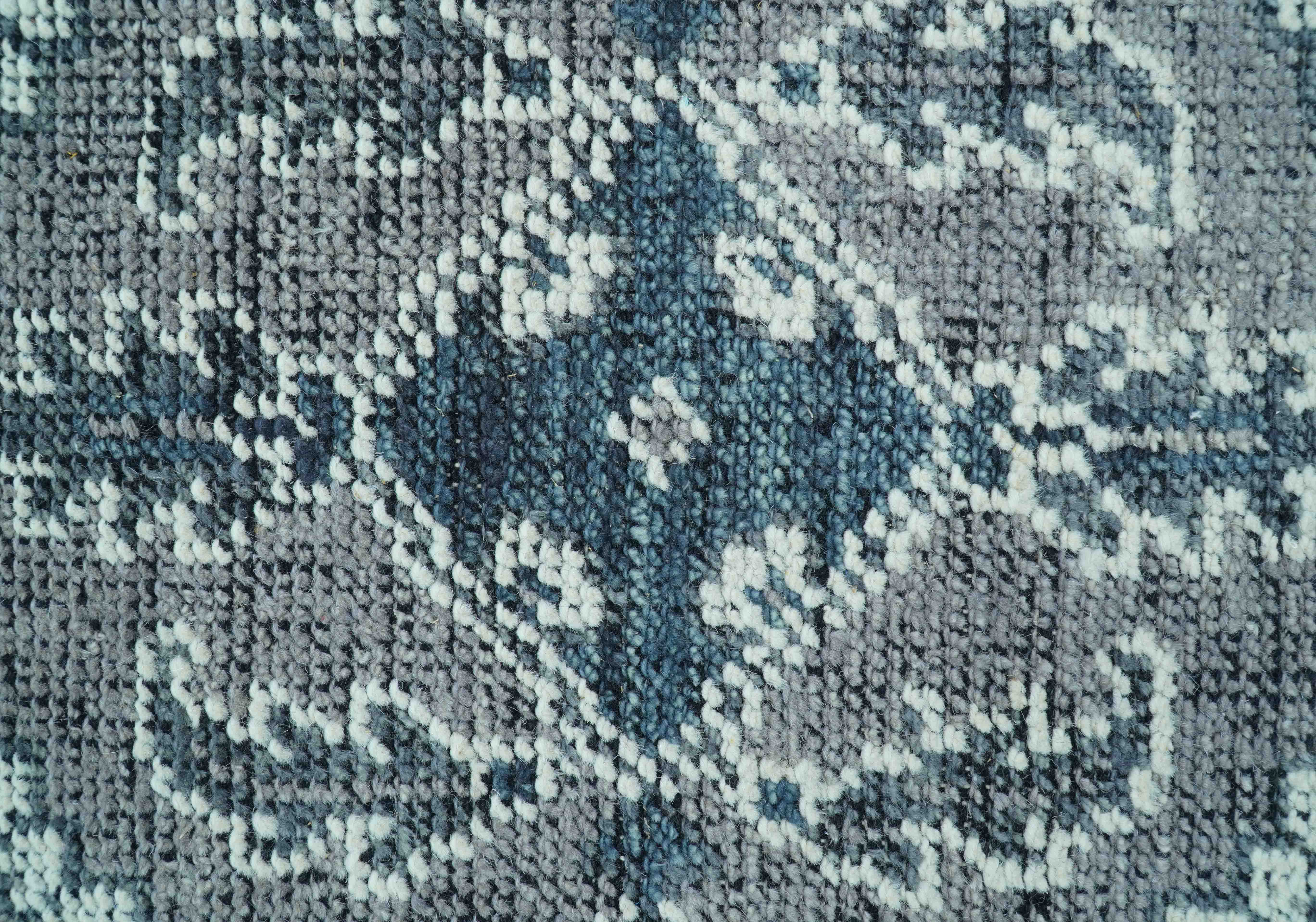 Custom Made Traditional Turkish Design Gray Hand Knotted Wool Area Rug - Image 5