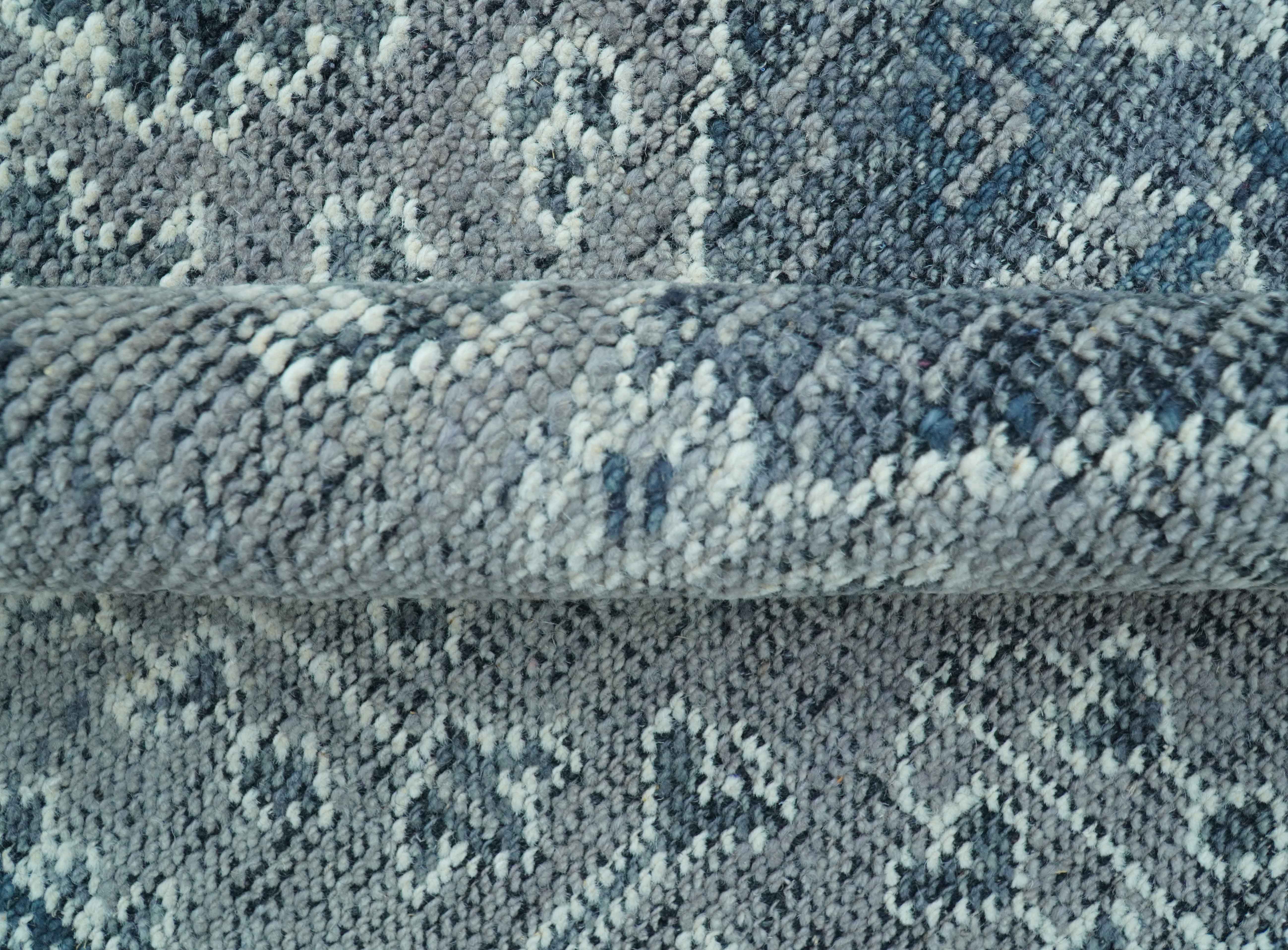 Custom Made Traditional Turkish Design Gray Hand Knotted Wool Area Rug - Image 6