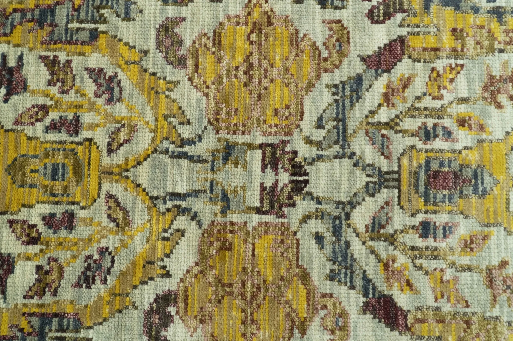 Custom Made Transitional Silver, Gold and Gray Hand Knotted Wool Rug - Image 8