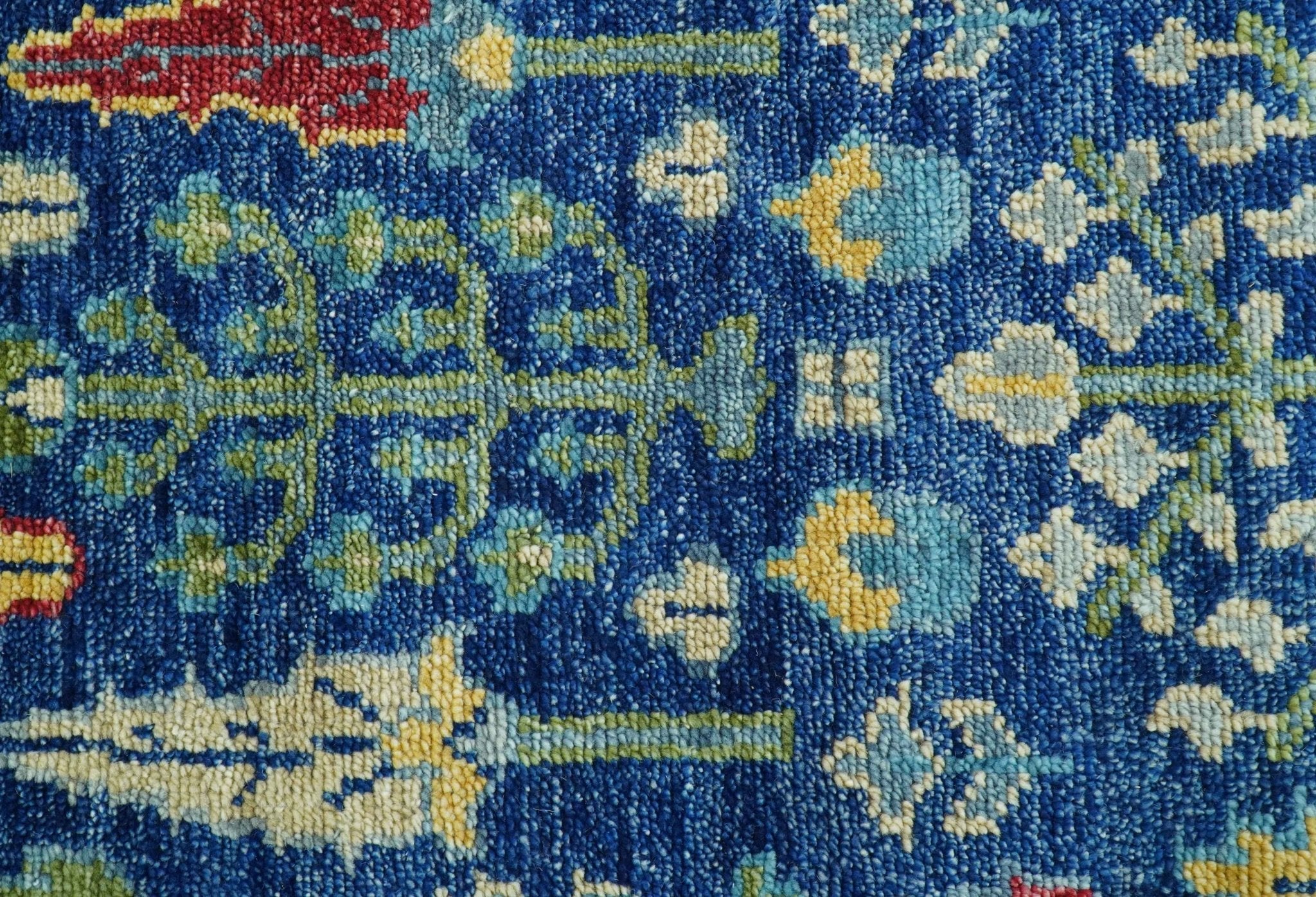 Custom Made Tree of Life Hand Knotted Blue And Beige Traditional Wool area Rug - Image 4