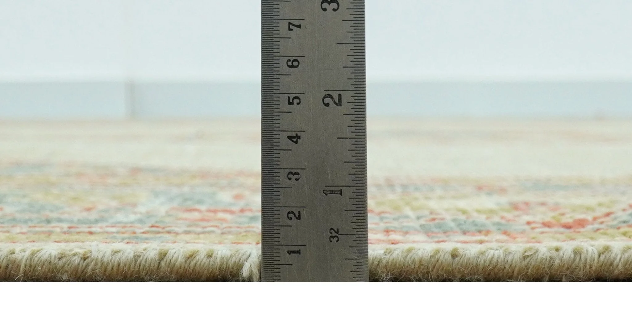 Custom Made Turkish Design Beige and Blue Hand Knotted Wool Rug - Image 7
