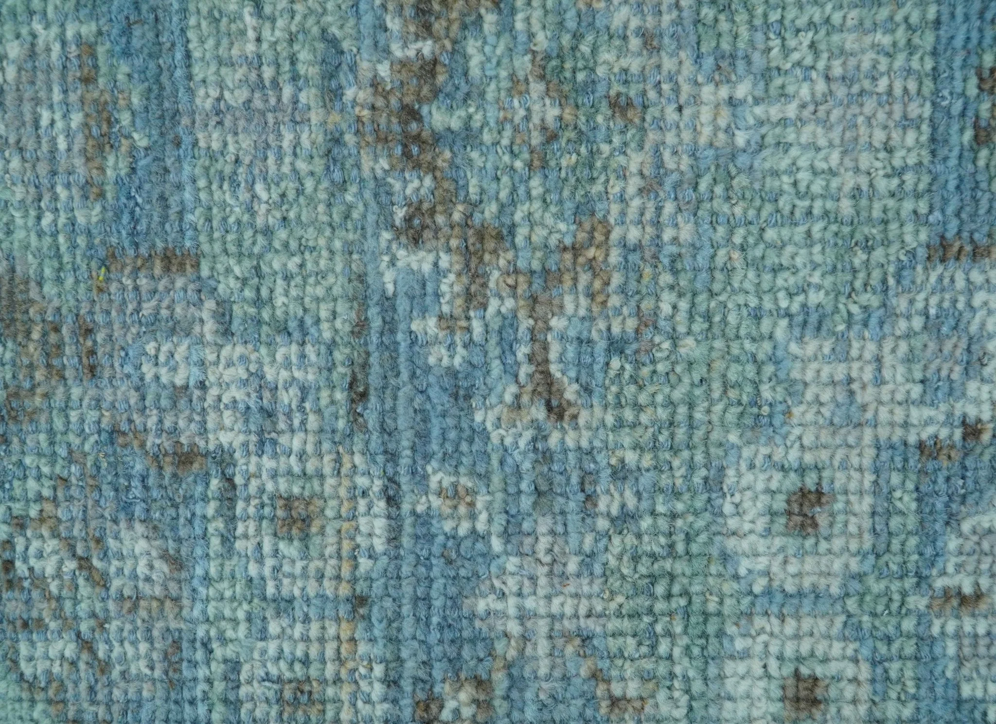 Custom Made Turkish Design Blue And Gray Hand Knotted Afghan Wool Area Rug - Image 6
