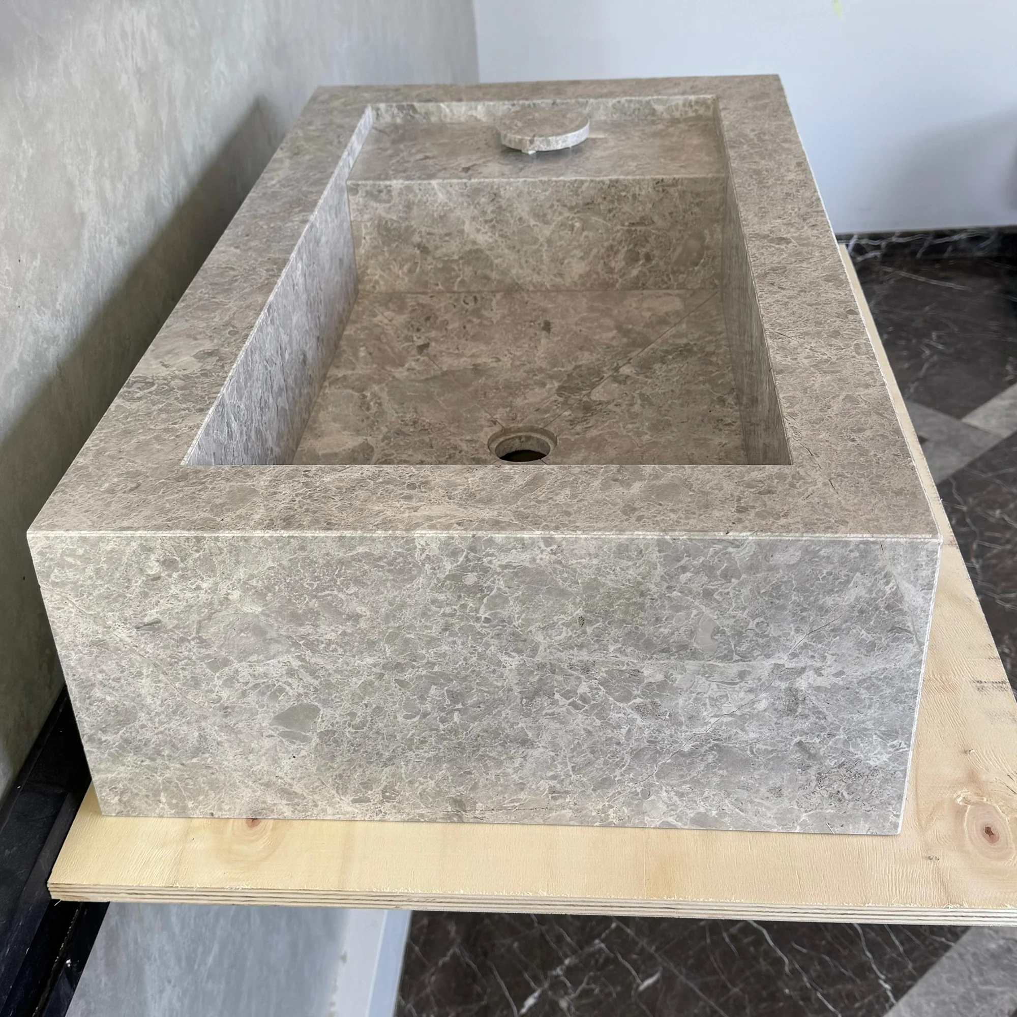 Custom Marble Sink, Handmade Custom Tundra Grey Marble Sink, Marble Vanity Top Sink, Sink For Bathroom, Marble Vessel Sink,Marble Countertop (NS-066) - Image 10