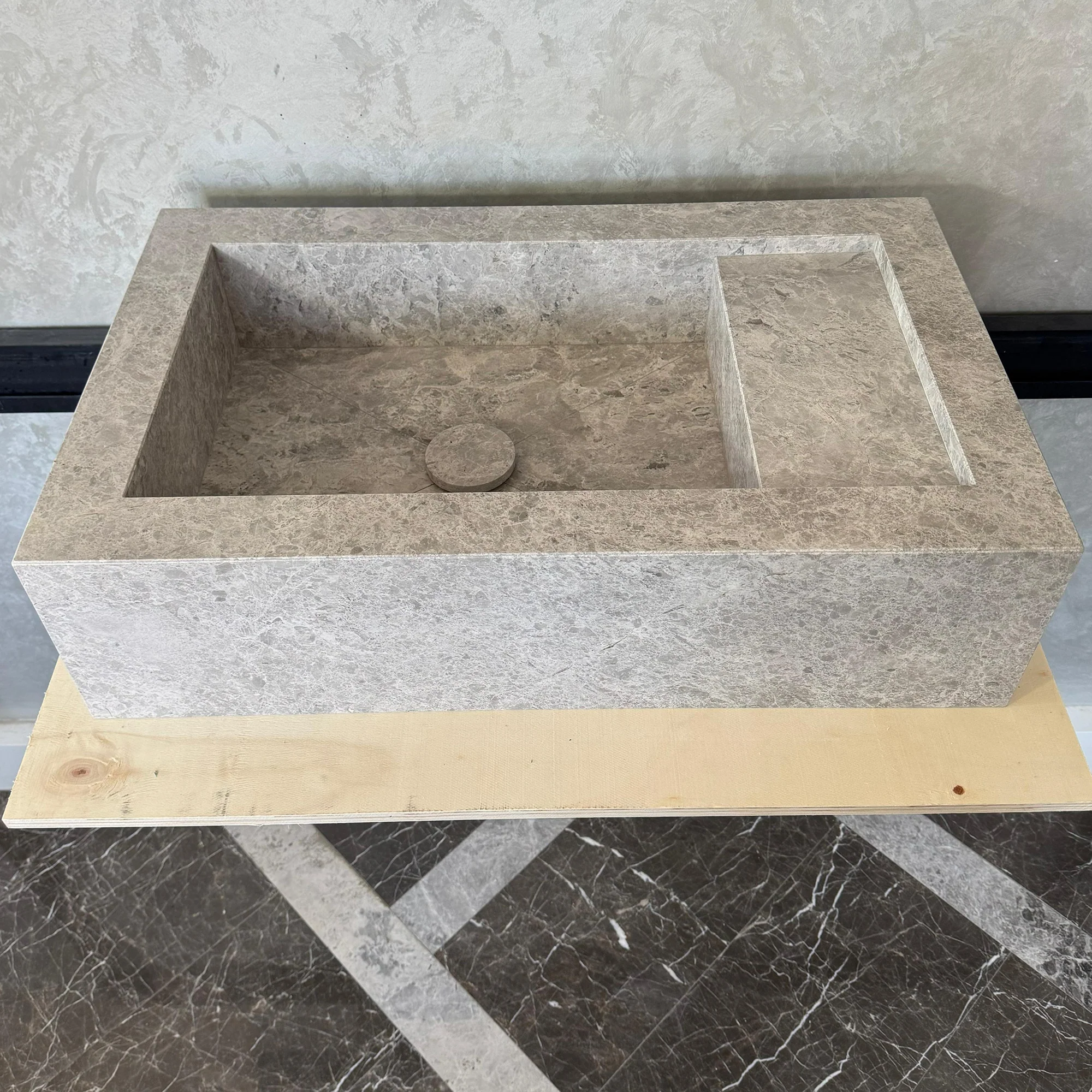 Custom Marble Sink, Handmade Custom Tundra Grey Marble Sink, Marble Vanity Top Sink, Sink For Bathroom, Marble Vessel Sink,Marble Countertop (NS-066) - Image 2
