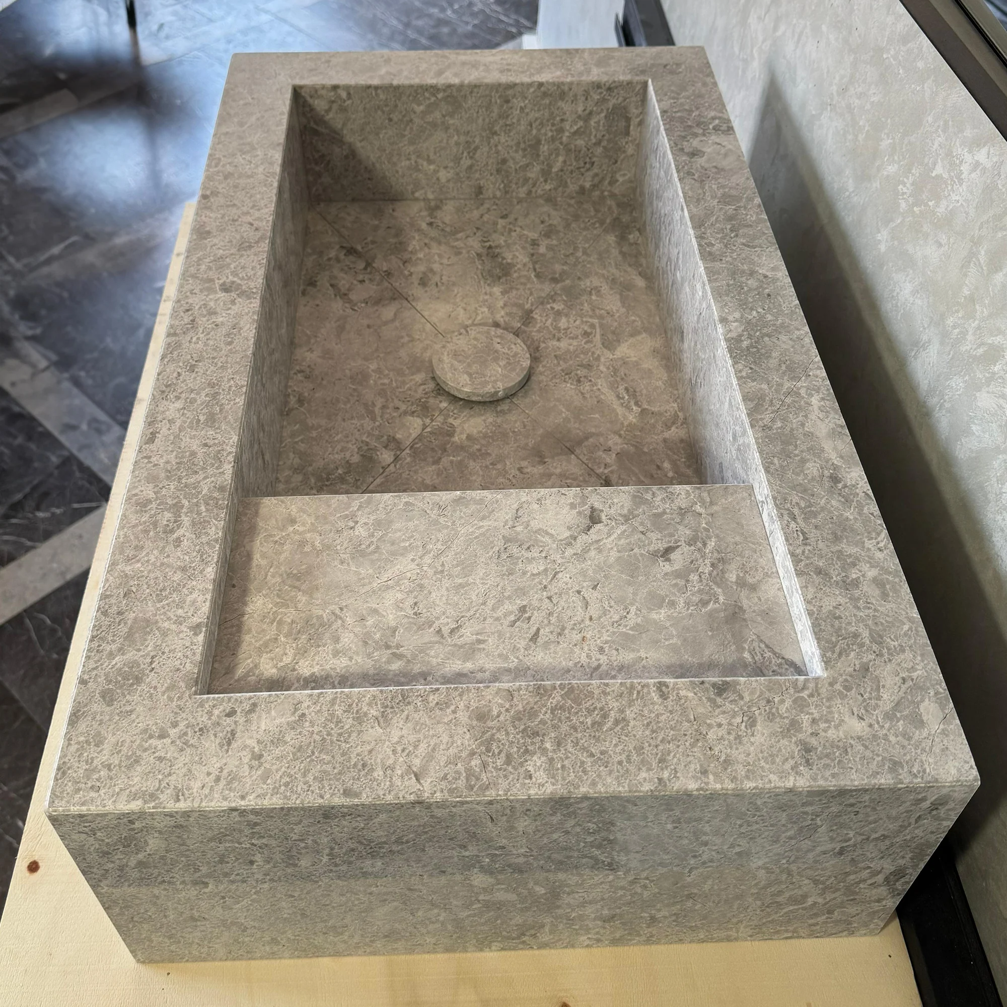 Custom Marble Sink, Handmade Custom Tundra Grey Marble Sink, Marble Vanity Top Sink, Sink For Bathroom, Marble Vessel Sink,Marble Countertop (NS-066) - Image 3