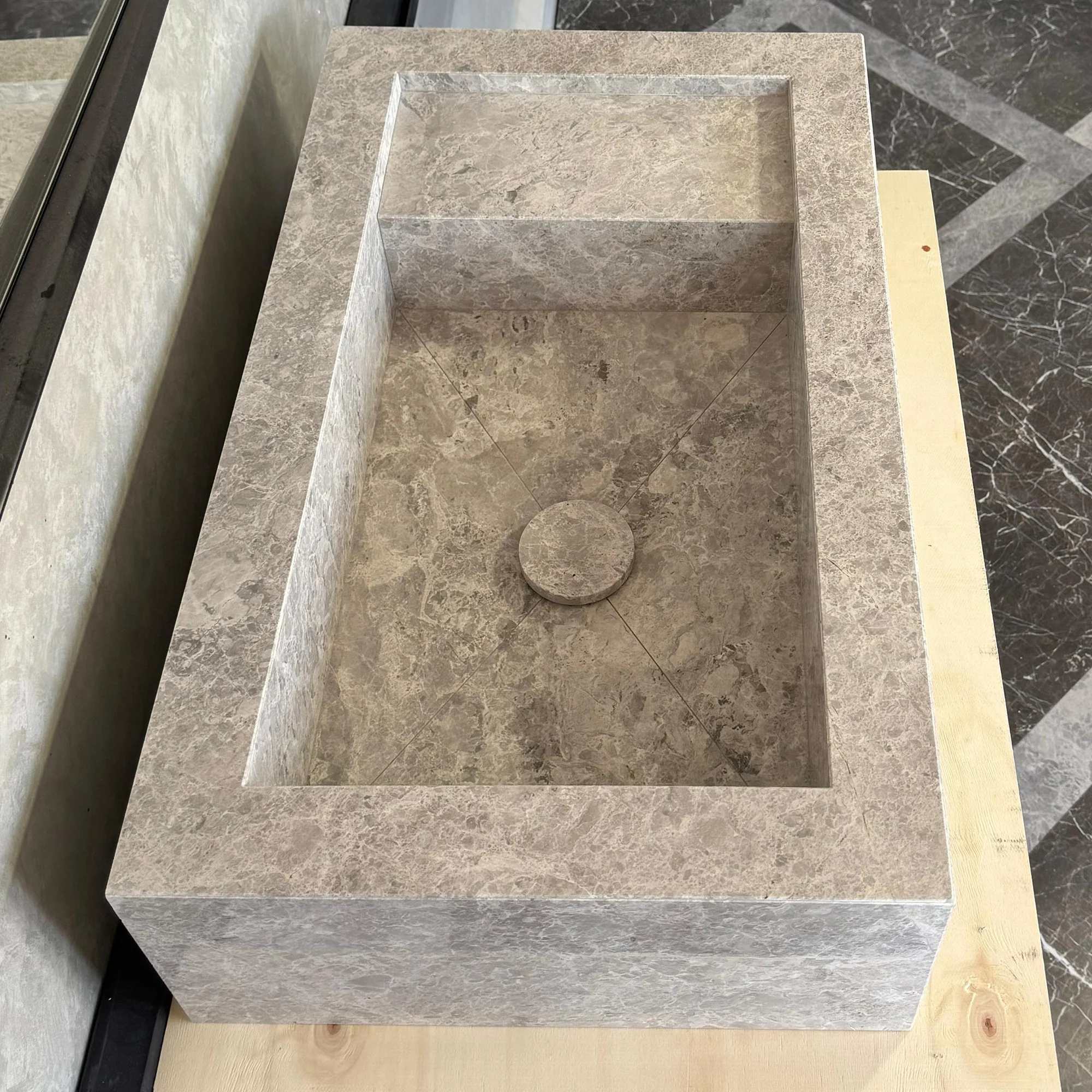 Custom Marble Sink, Handmade Custom Tundra Grey Marble Sink, Marble Vanity Top Sink, Sink For Bathroom, Marble Vessel Sink,Marble Countertop (NS-066) - Image 6