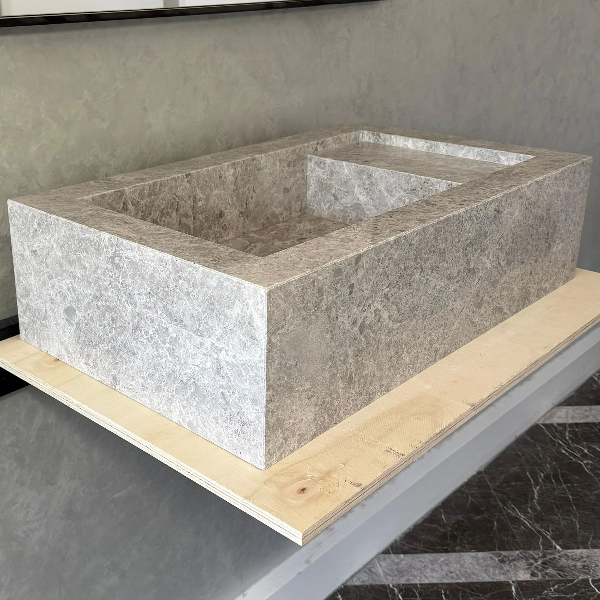 Custom Marble Sink, Handmade Custom Tundra Grey Marble Sink, Marble Vanity Top Sink, Sink For Bathroom, Marble Vessel Sink,Marble Countertop (NS-066) - Image 8