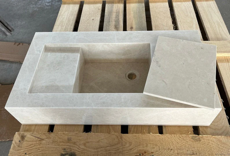 Custom Marble Sink Light Pearl (NS-049) - Image 6