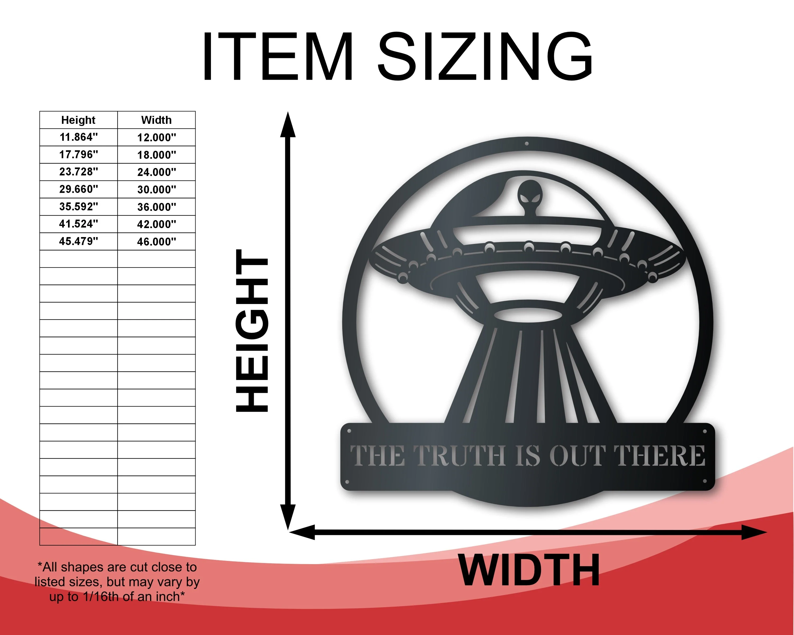 Custom Metal Alien Abduction UFO Wall Art | Halloween | Indoor Outdoor | Up to 36" | Over 20 Color Options - Image 2