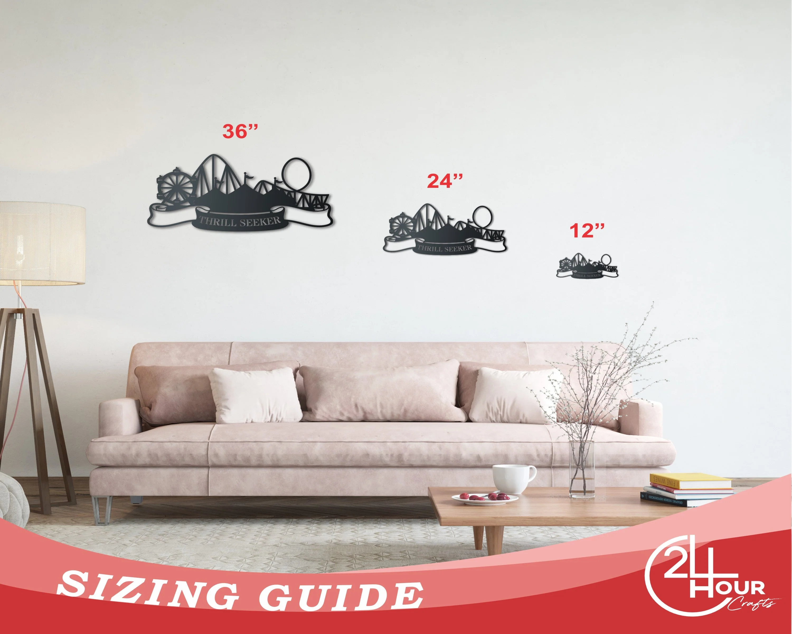 Custom Metal Amusement Park Wall Art | Indoor Outdoor | Up to 46" | Over 20 Color Options - Image 7