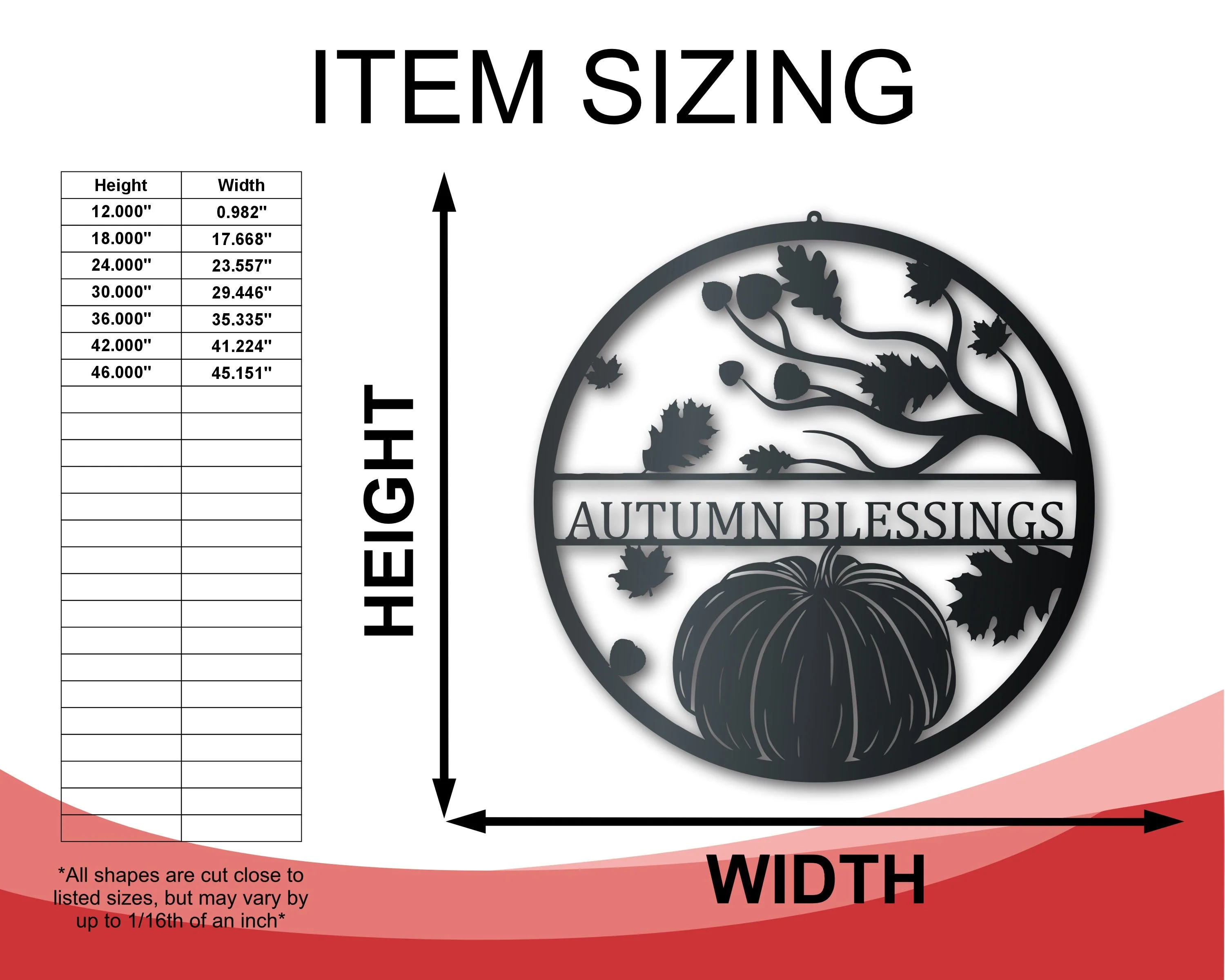 Custom Metal Autumn Day Wall Art | Indoor Outdoor | Up to 36" | Over 20 Color Options - Image 2