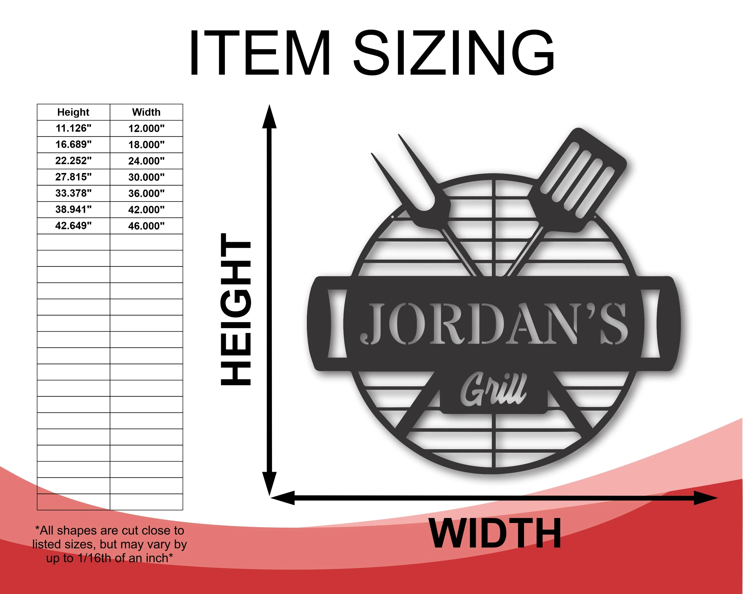 Custom Metal Backyard Grill Sign | Metal BBQ Sign with Name | 15 Color Options - Image 3
