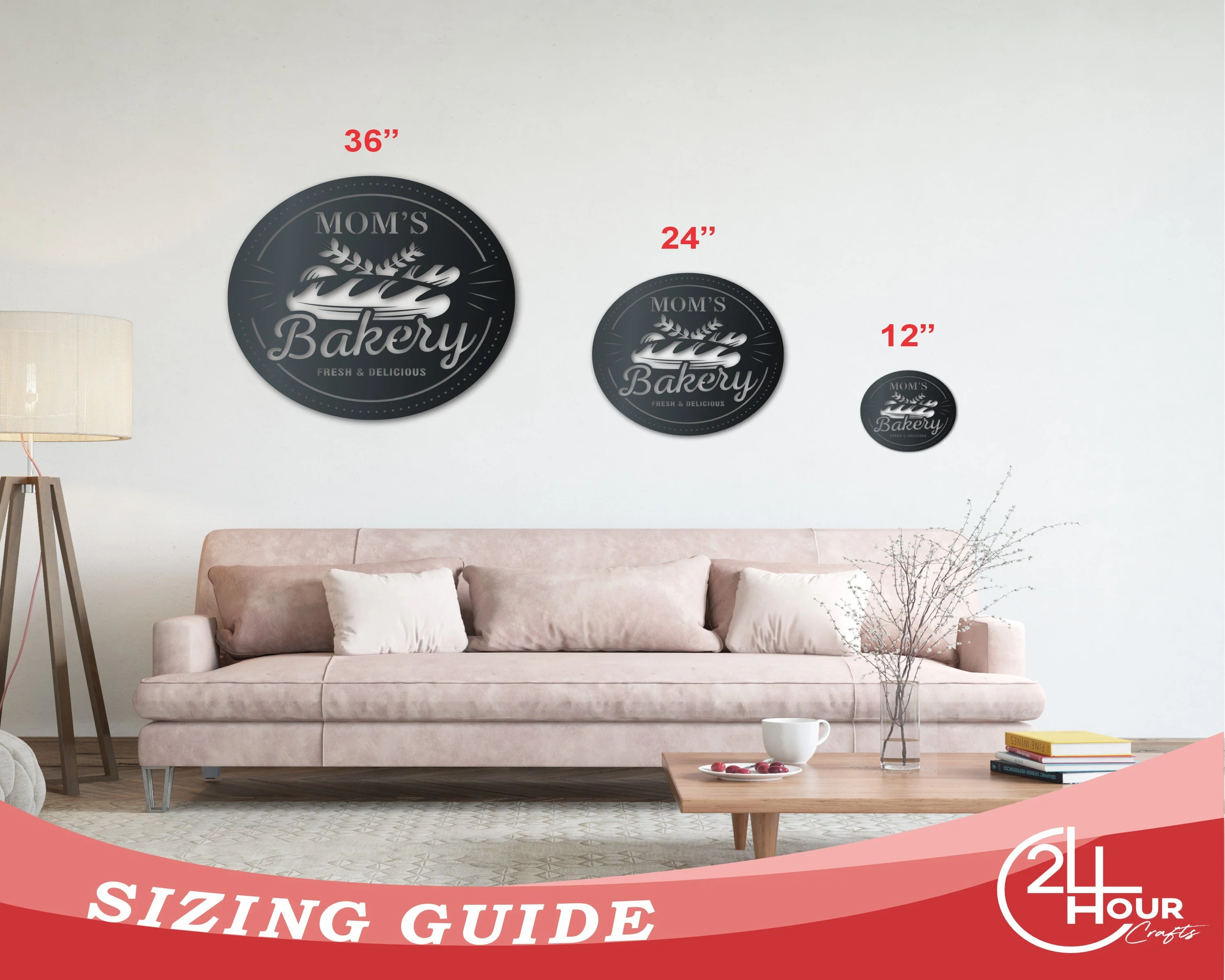 Custom Metal Bakery Wall Art | Indoor Outdoor | Up to 46" | Over 20 Color Options - Image 3