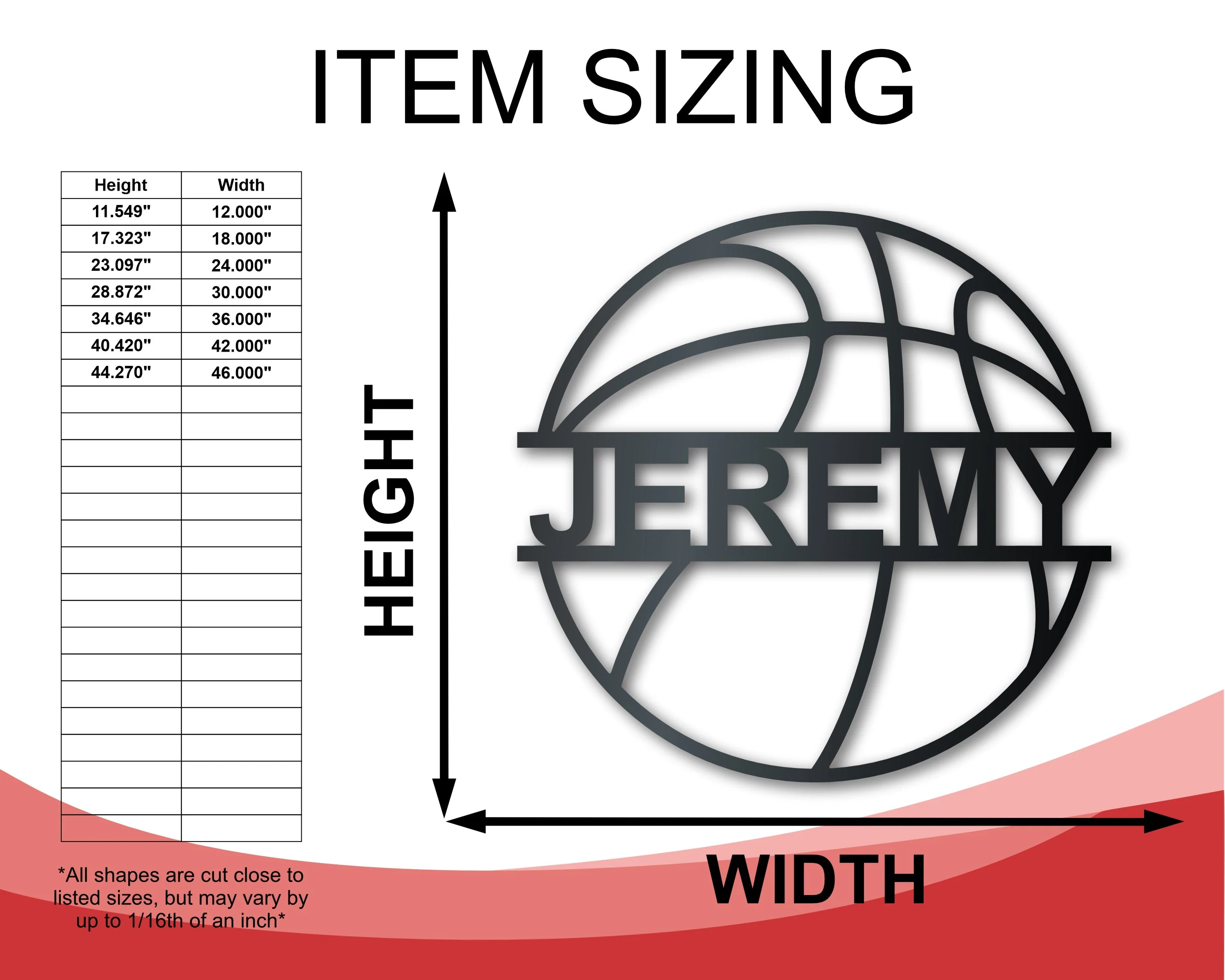 Custom Metal Basketball Monogram Wall Art - Metal Sports Sign - 14 Color Options - Image 2