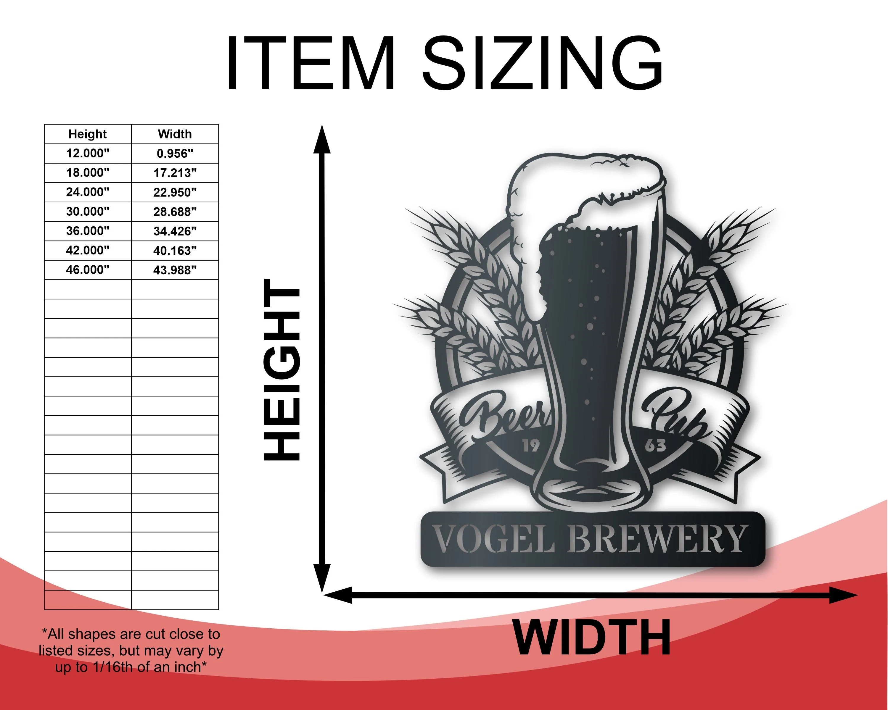 Custom Metal Beer Wall Art - Personalized Craft Brewing Metal Sign - 14 Color Options - Image 2