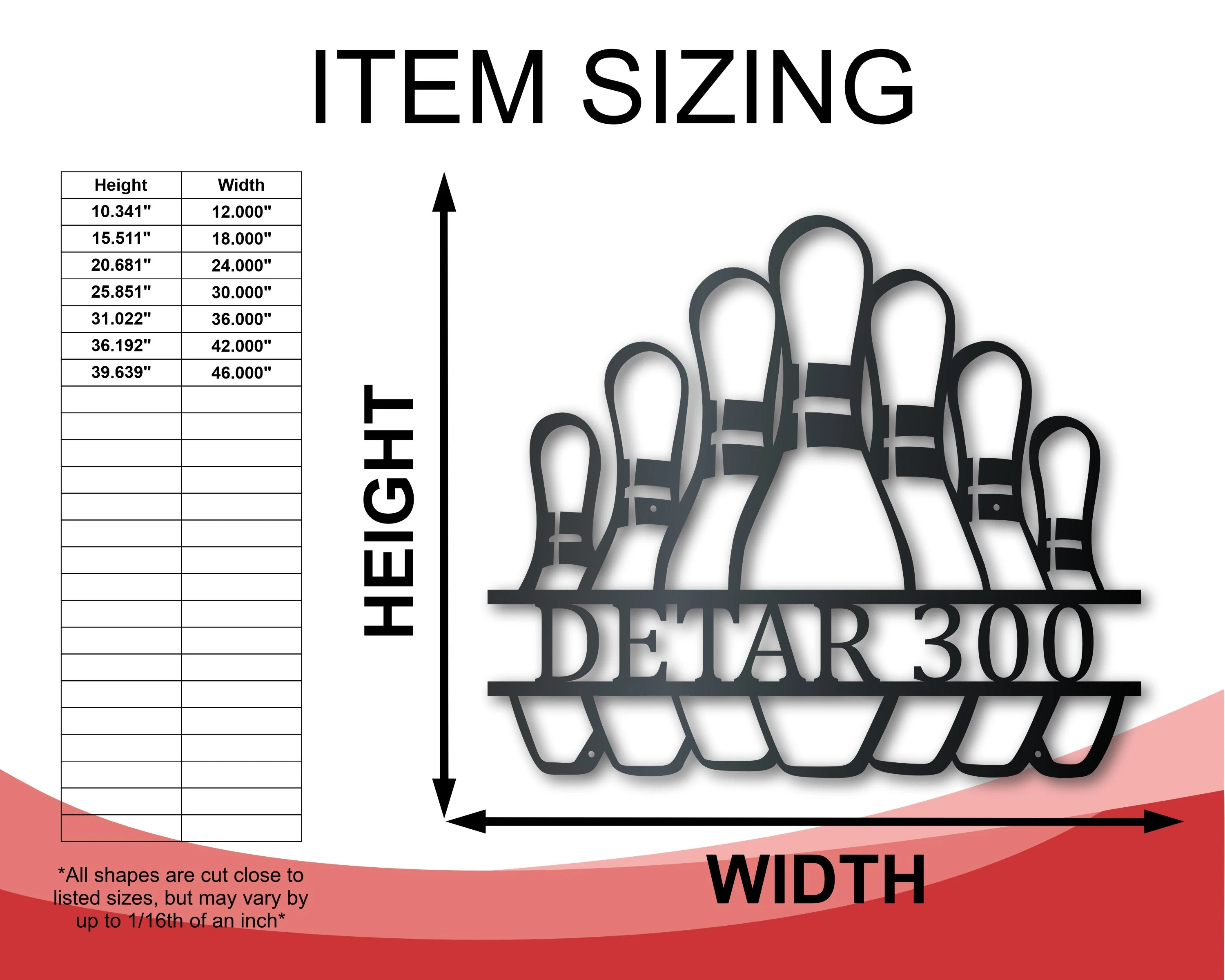 Custom Metal Bowling Pins Wall Art - Metal Sports Sign - 14 Color Options - Image 2