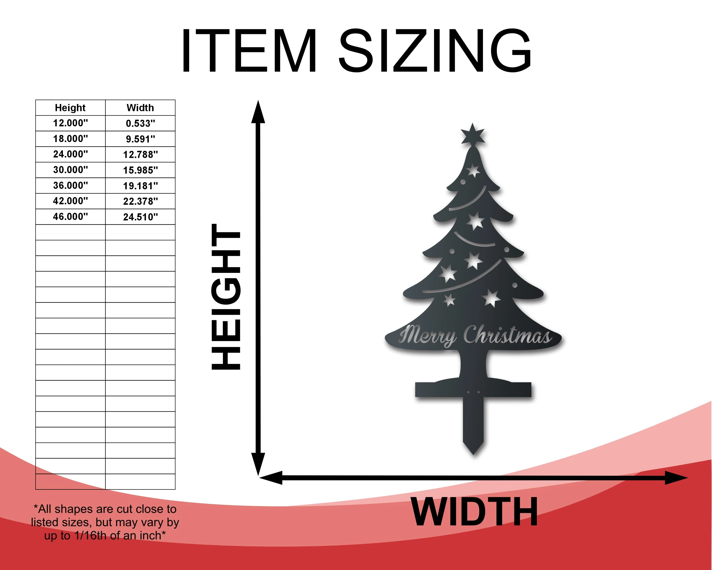 Custom Metal Christmas Tree Garden Stake | Christmas Holiday | Indoor Outdoor | Up to 24" | Over 20 Color Options - Image 2