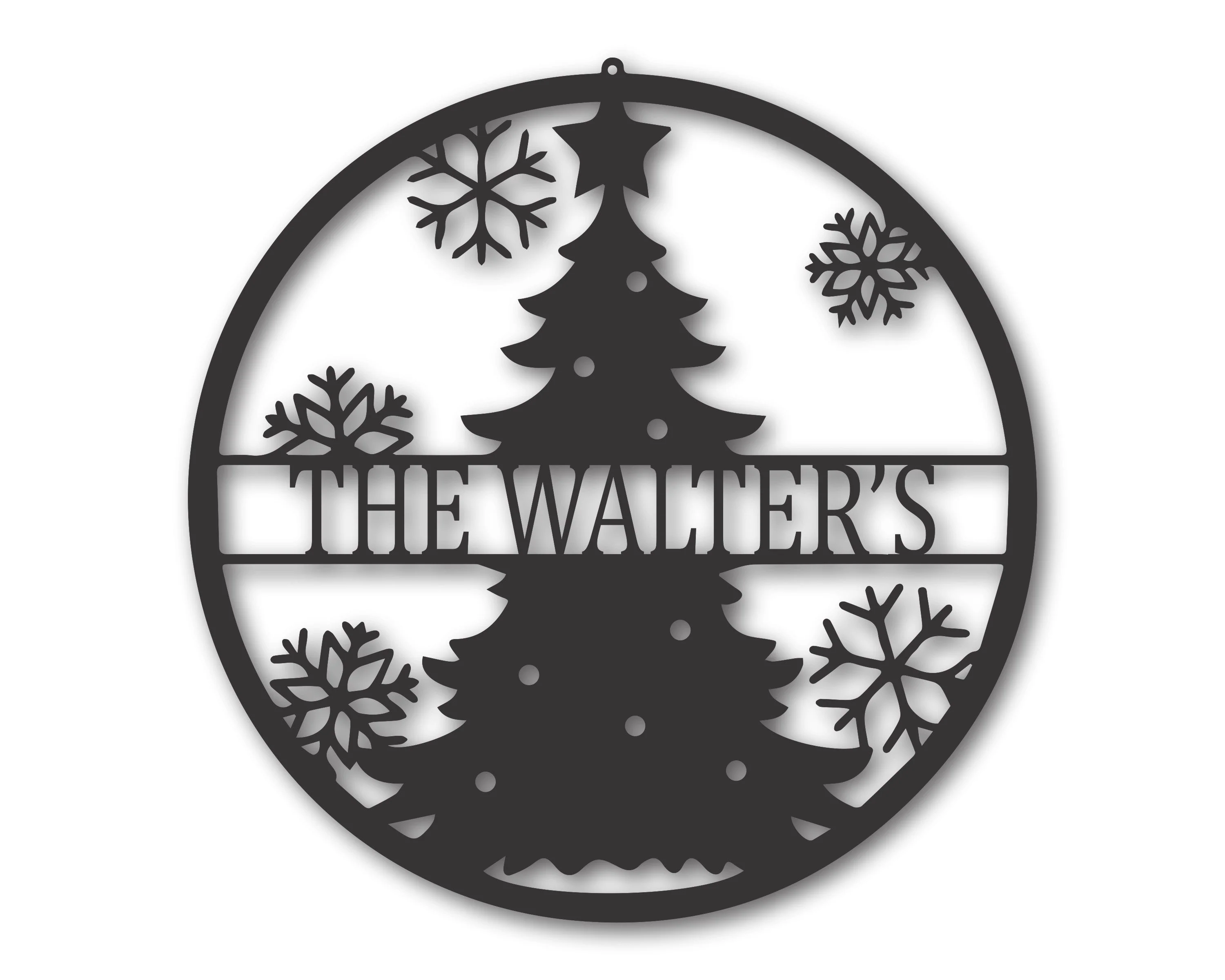 Custom Metal Christmas Tree Sign | Metal Christmas Tree Family Sign | Custom Family Christmas Sign | 15 Color Options