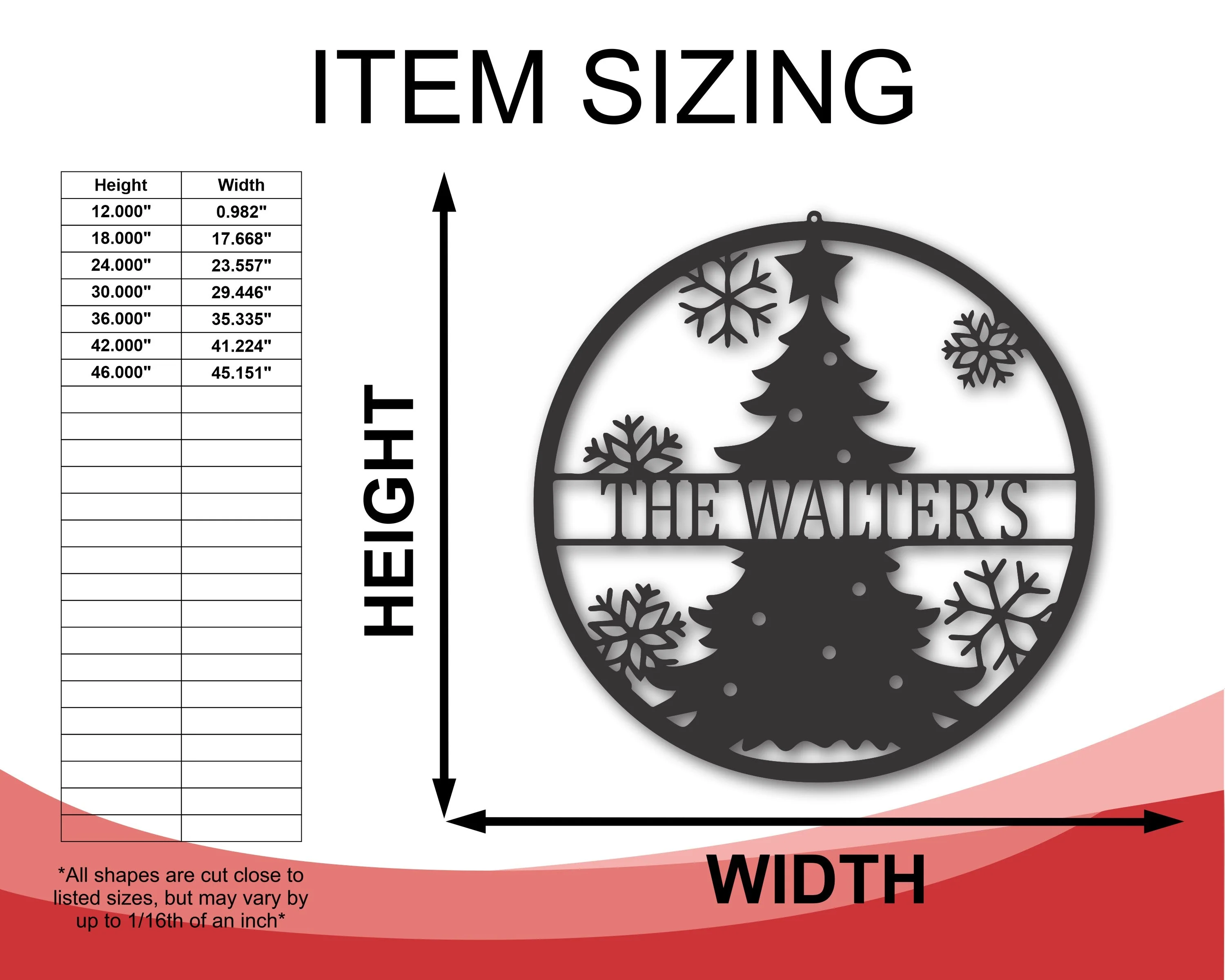 Custom Metal Christmas Tree Sign | Metal Christmas Tree Family Sign | Custom Family Christmas Sign | 15 Color Options - Image 3