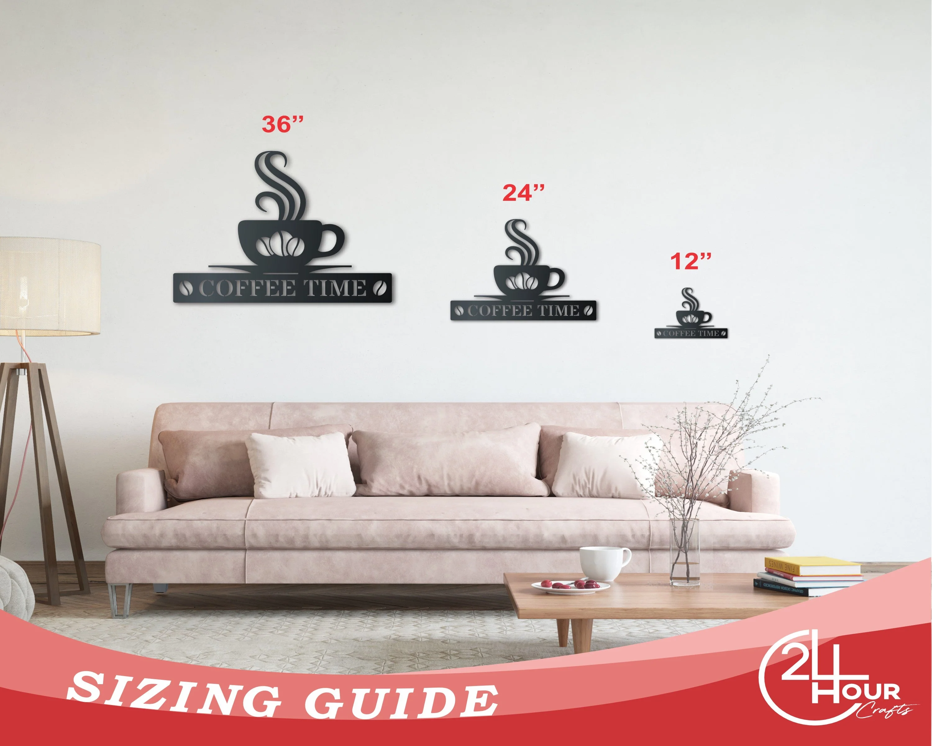 Custom Metal Coffee Bean Wall Art | Indoor Outdoor | Up to 46" | Over 20 Color Options - Image 3